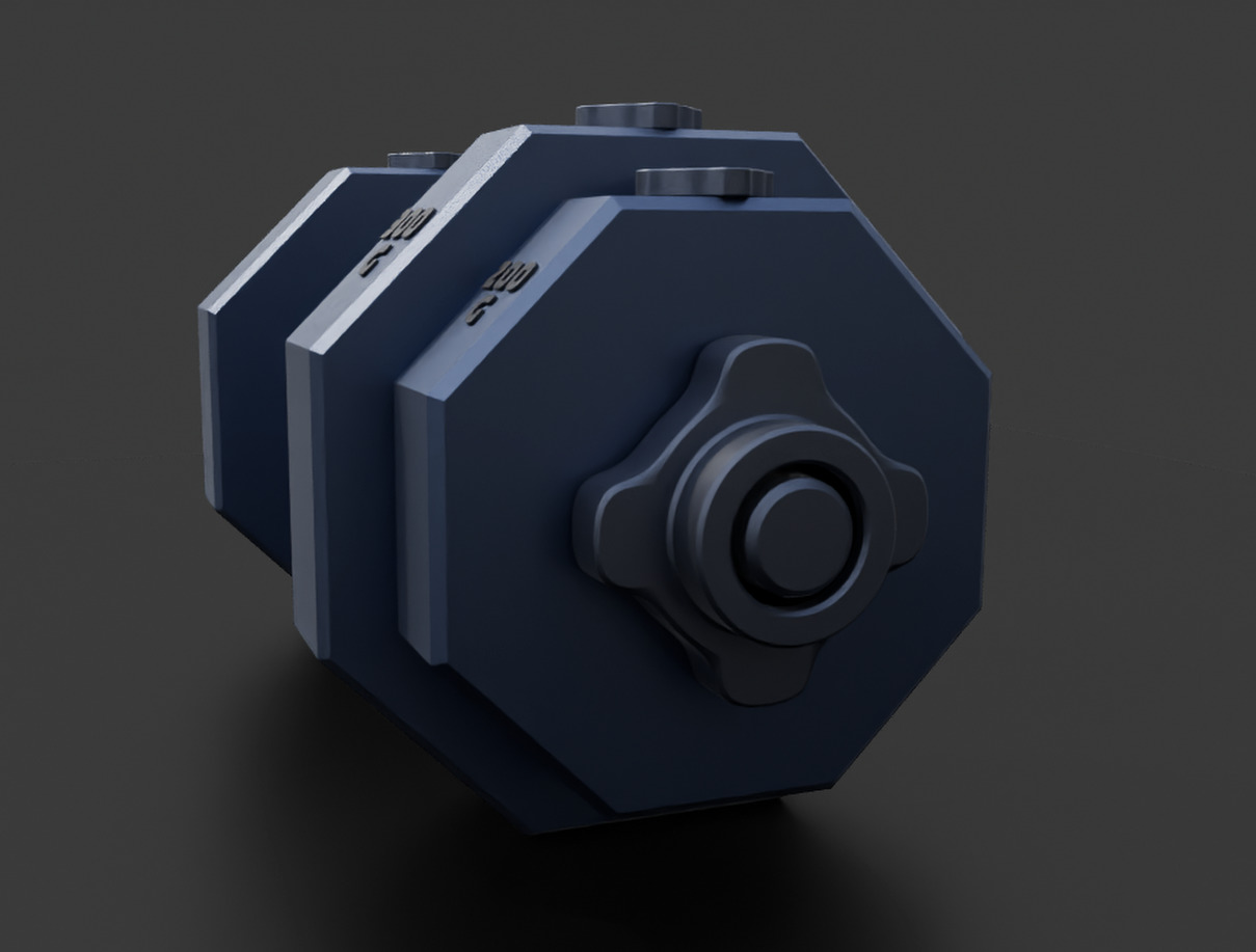 Printable Dumbbell Free 3D print model_2