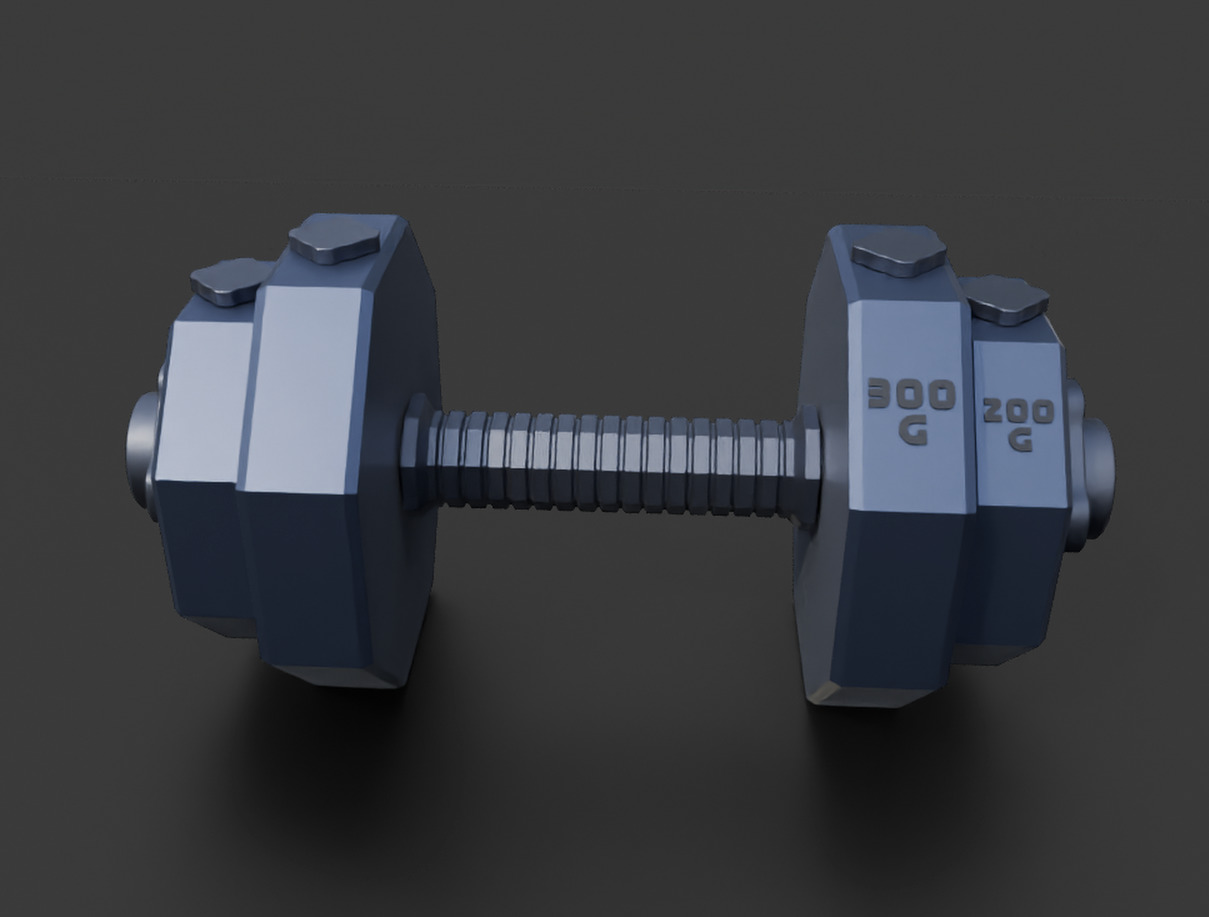 Printable Dumbbell Free 3D print model_3