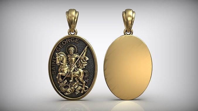 Saint George Slaying the Dragon Catholic Christian Medal 3D print model