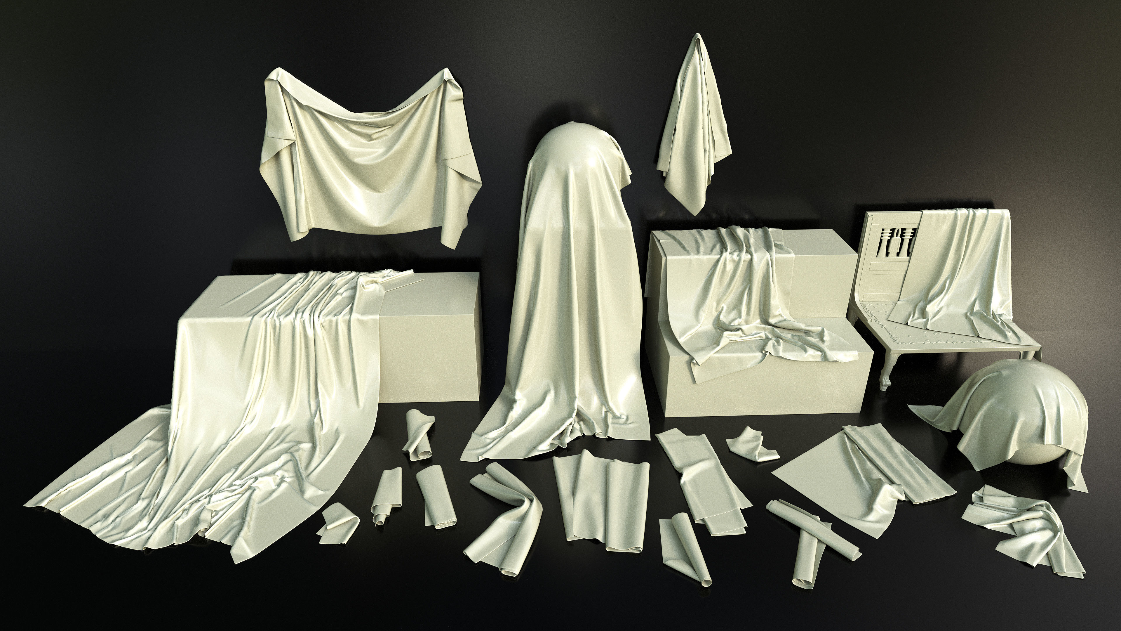Artist Studio Pack 400 - Fabrics 3D model_2
