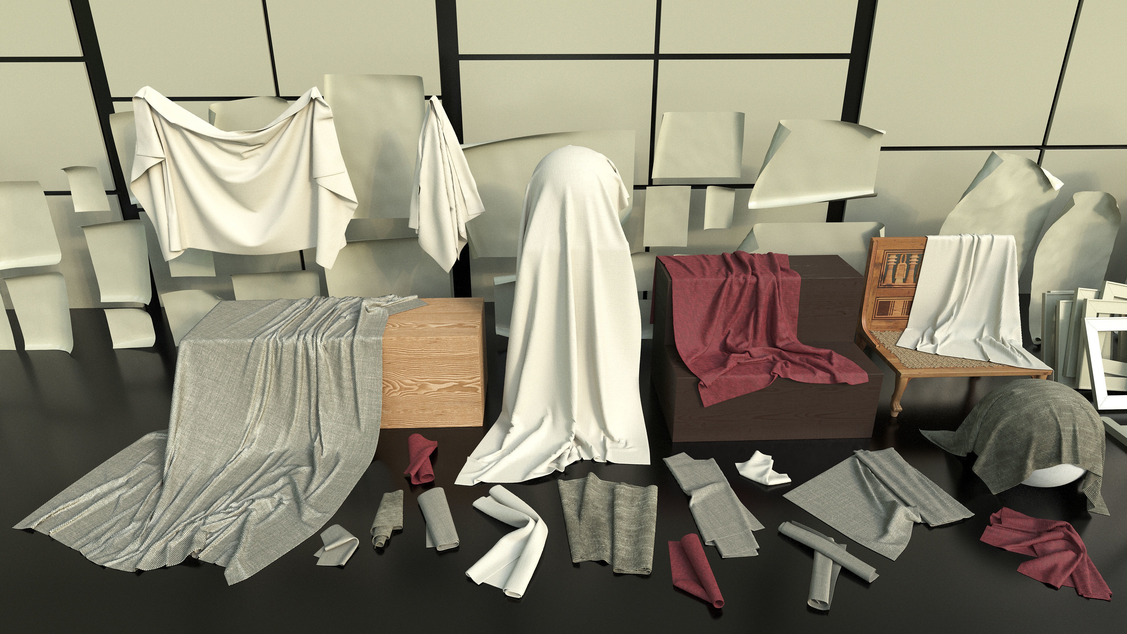 Artist Studio Pack 400 - Fabrics 3D model_1