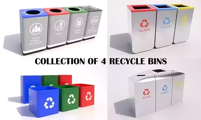 Recycle Bin Collection 3D model