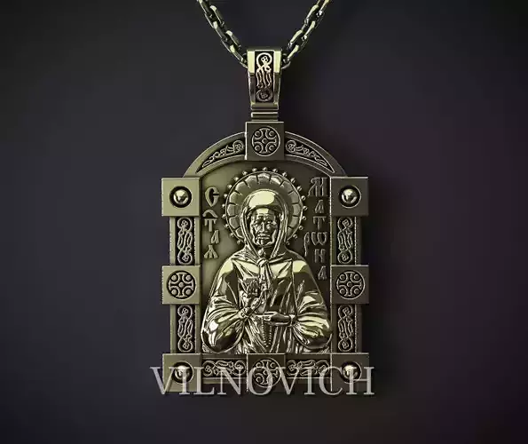 ORTHODOX PENDANT WITH PRAYER MATRONA OF MOSCOW