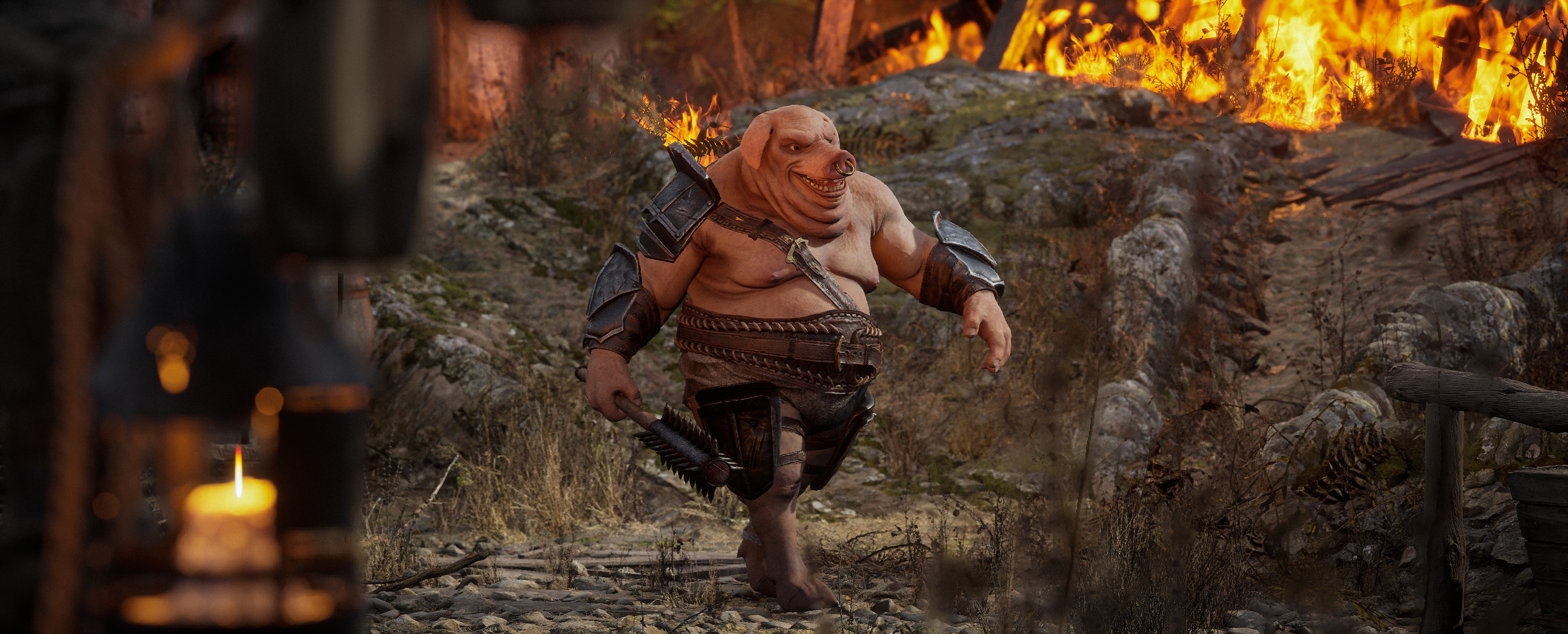 Realistic Hog 3D Character - Game Ready Rigged Low-poly 3D model Low-poly 3D model_9