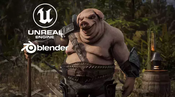 Realistic Hog 3D Character - Game Ready Rigged Low-poly 3D model