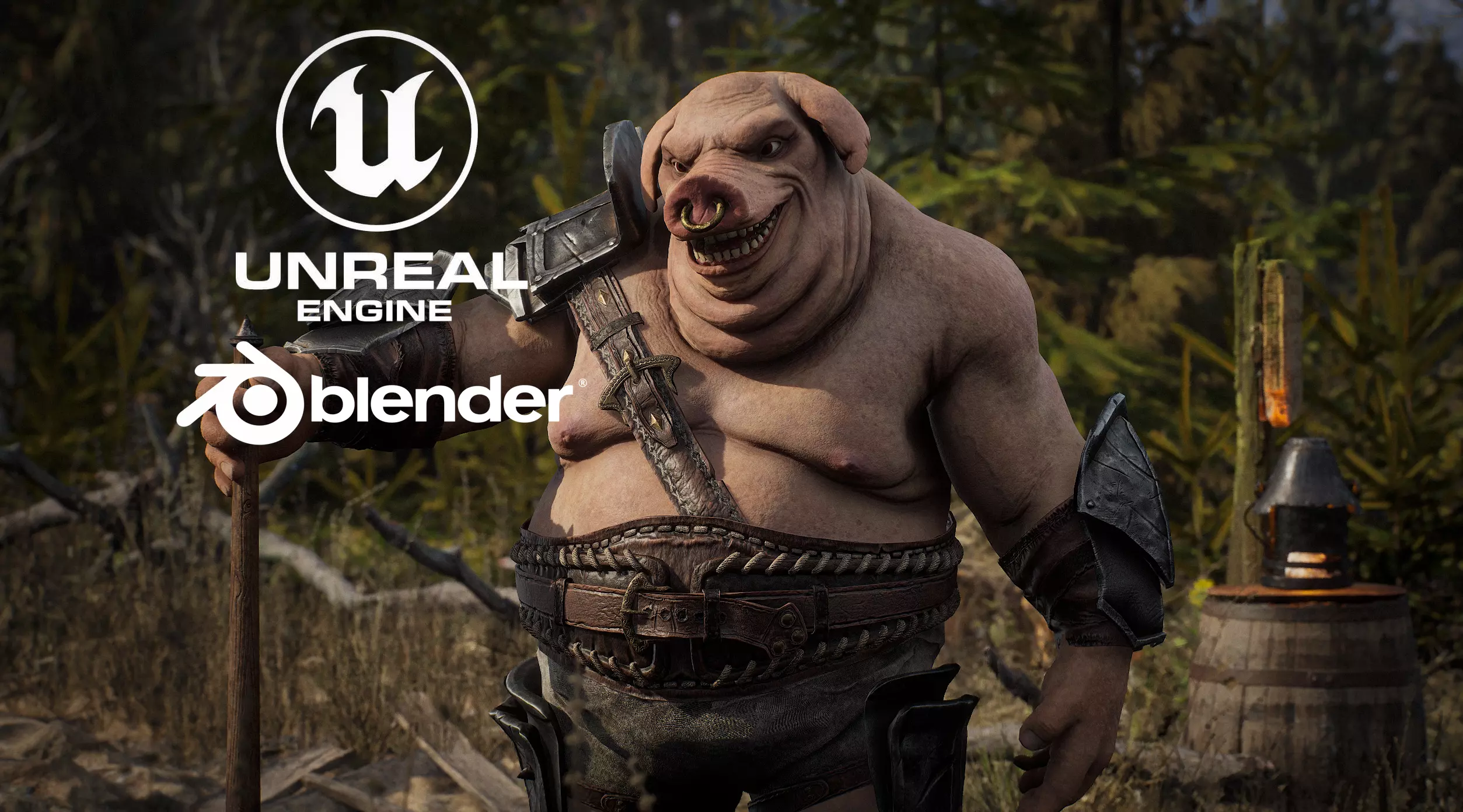 Realistic Hog 3D Character - Game Ready Rigged Low-poly 3D model Low-poly 3D model_0