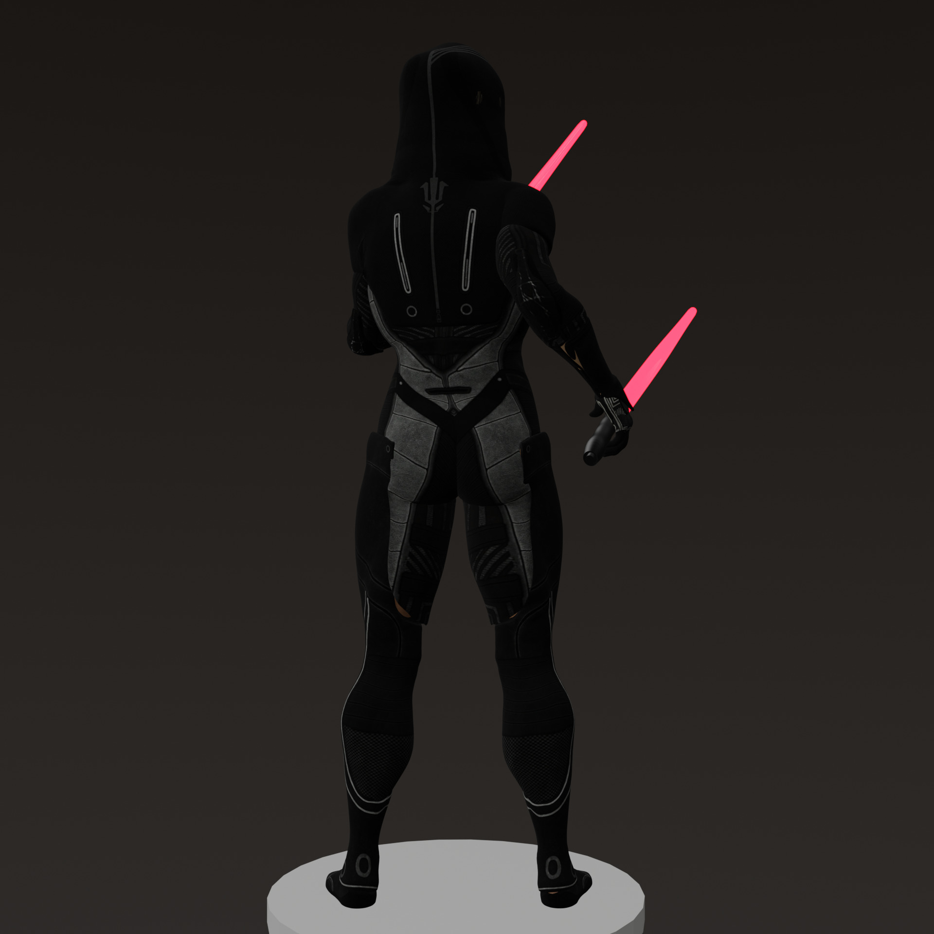 Female Dark Side Warrior STL 3D print model_7