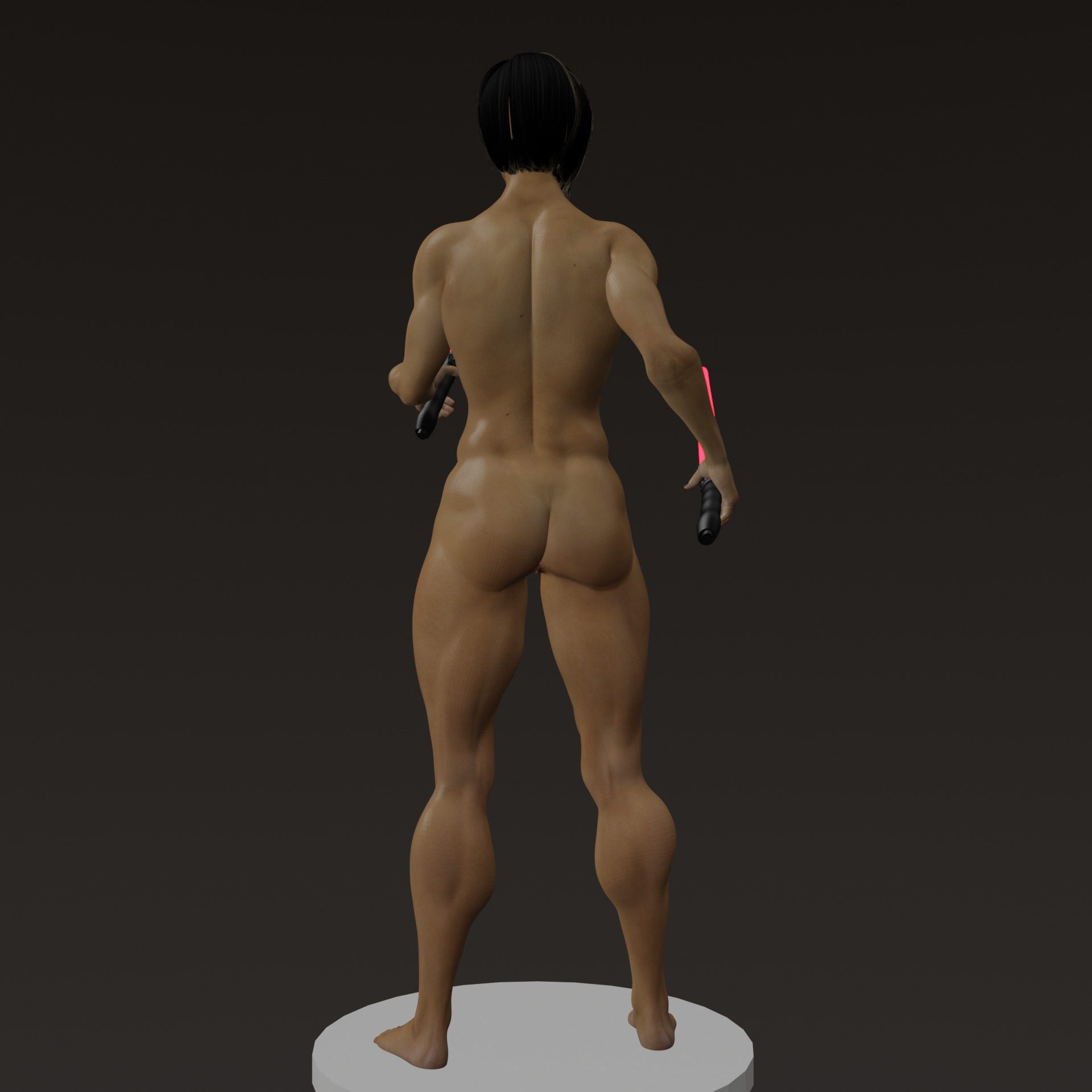 Female Dark Side Warrior STL 3D print model_2