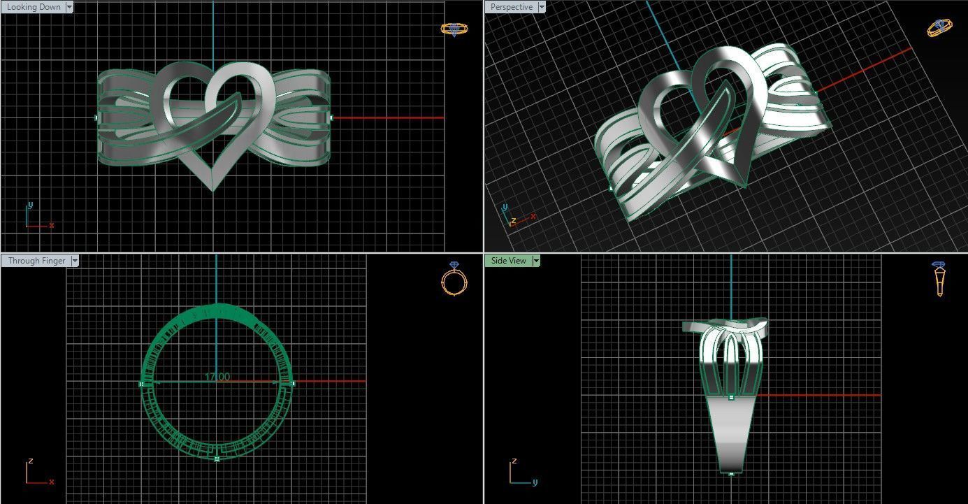 Heart Engagement Ring 3D print model_1