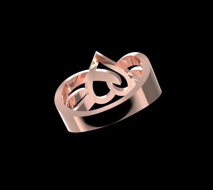 Heart Engagement Ring 3D print model_5