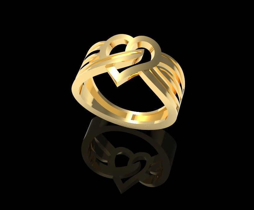 Heart Engagement Ring 3D print model_3
