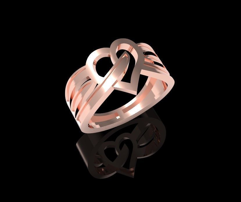 Heart Engagement Ring 3D print model_4