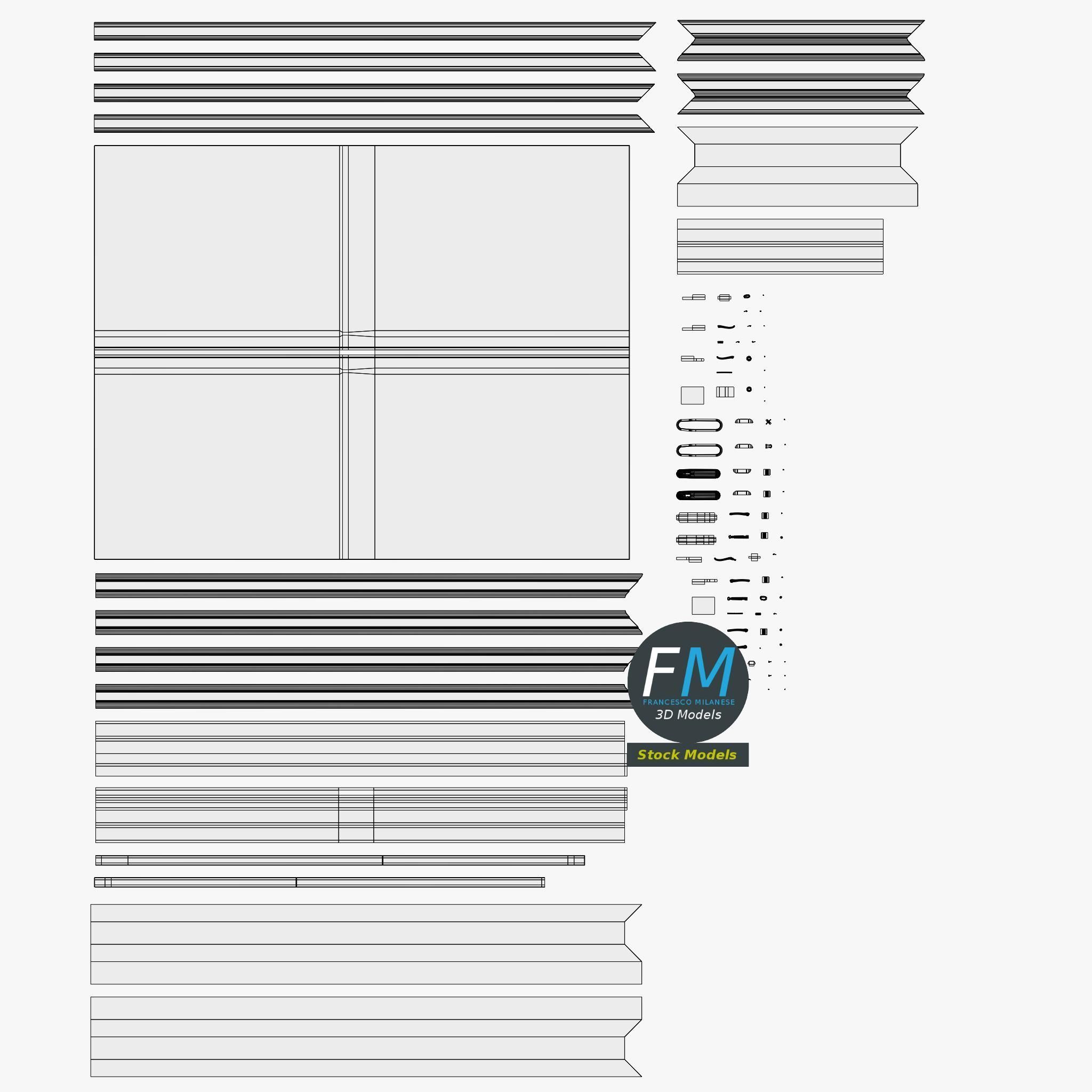 Wooden interior door 3D model_11