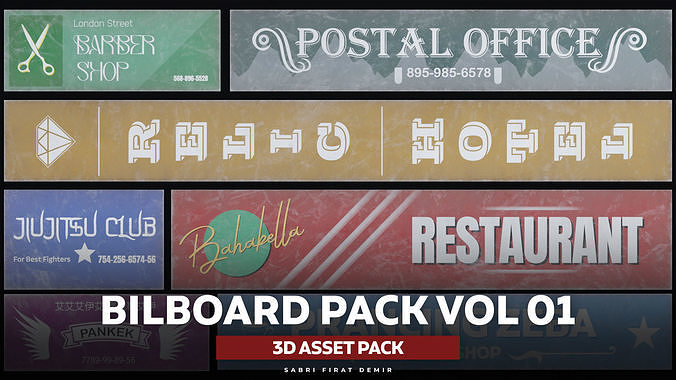 Billboard Pack Vol 01 - Asset Pack Low-poly 3D model