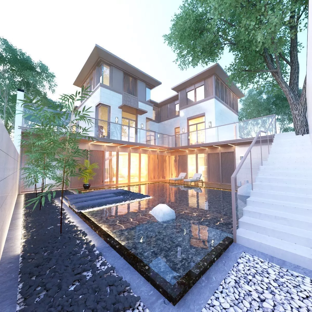 Villa Design 3D model_0