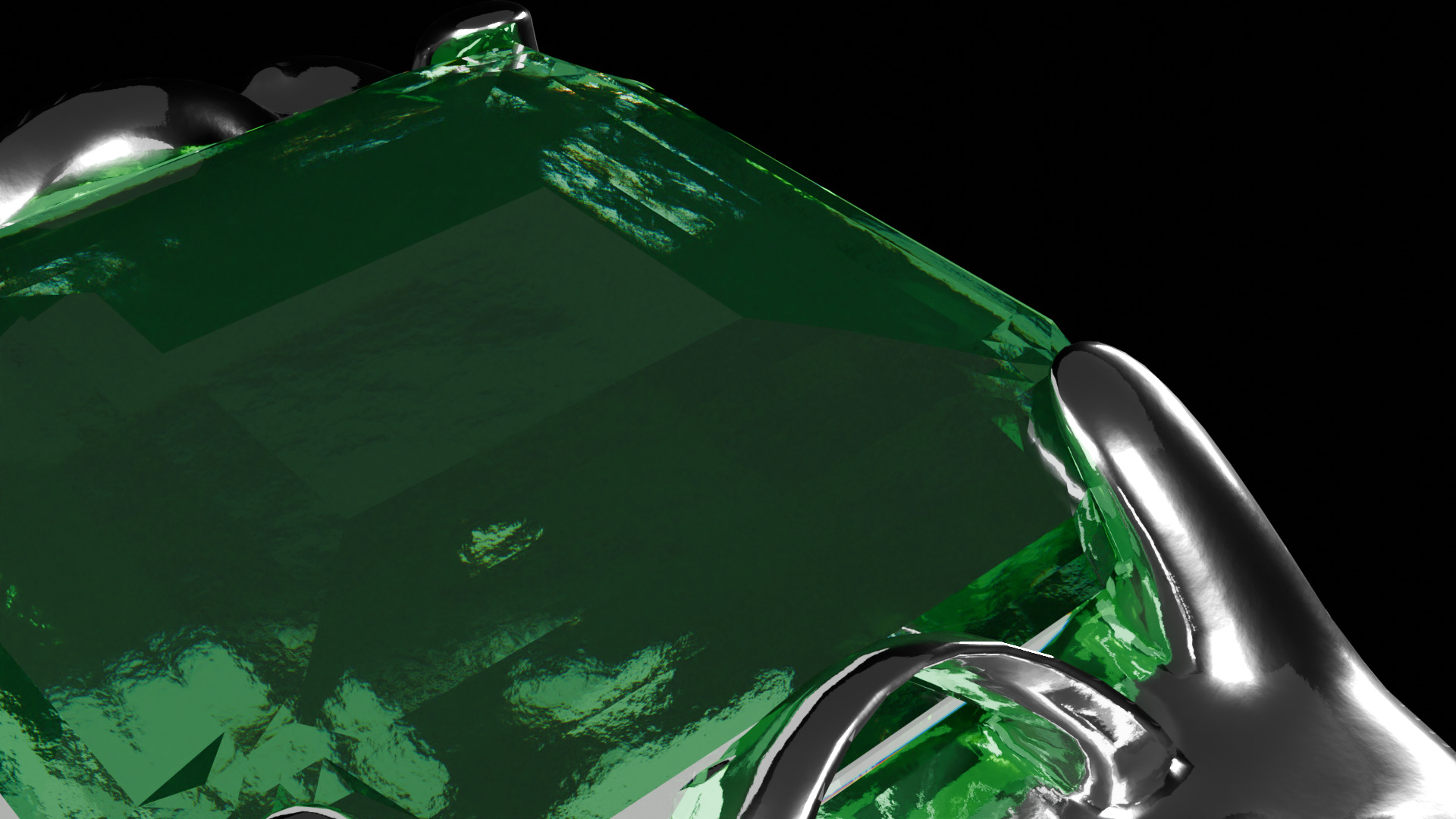 Emerald Signet Ring Low-poly 3D model_8