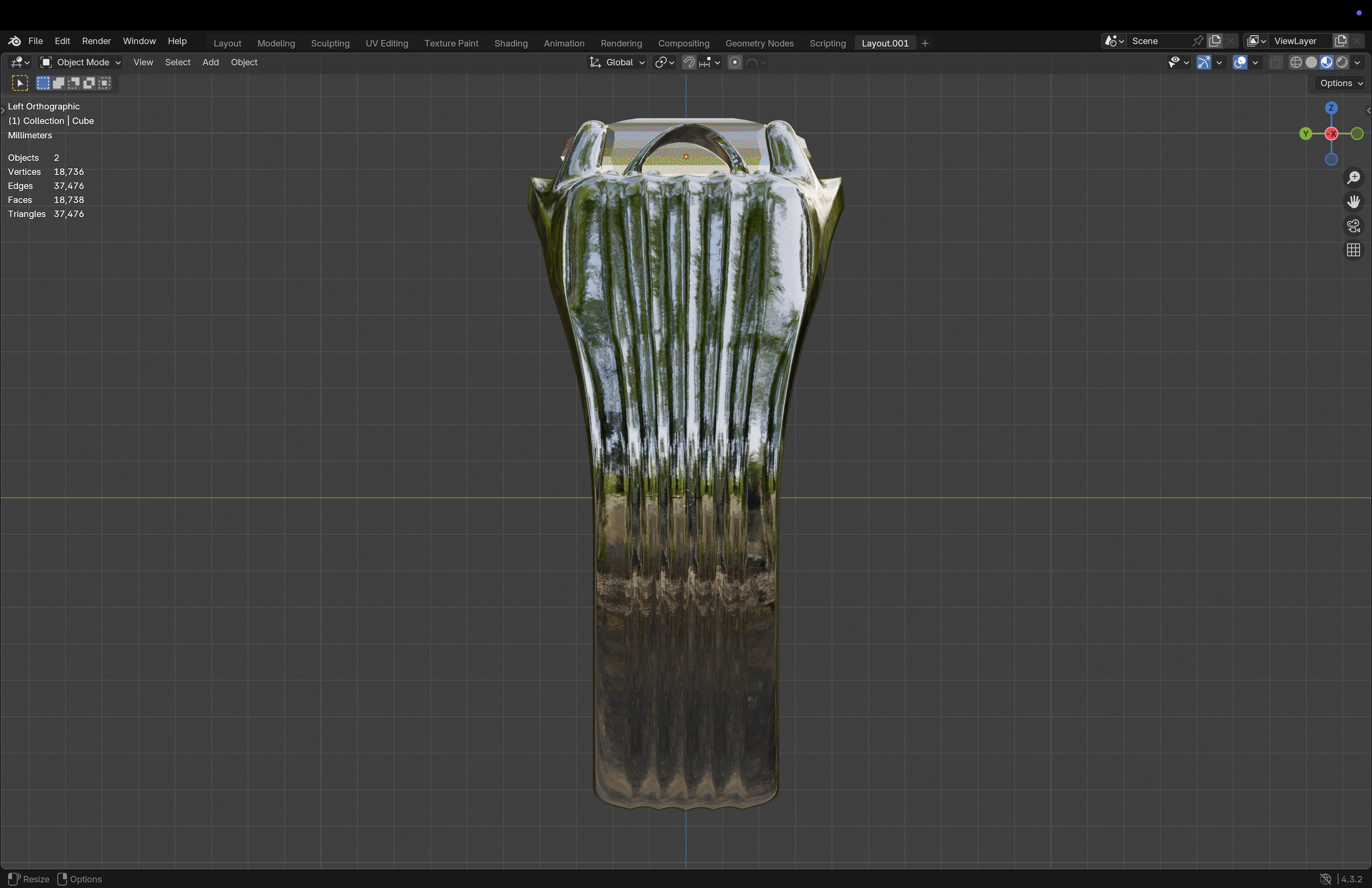 Emerald Signet Ring Low-poly 3D model_15