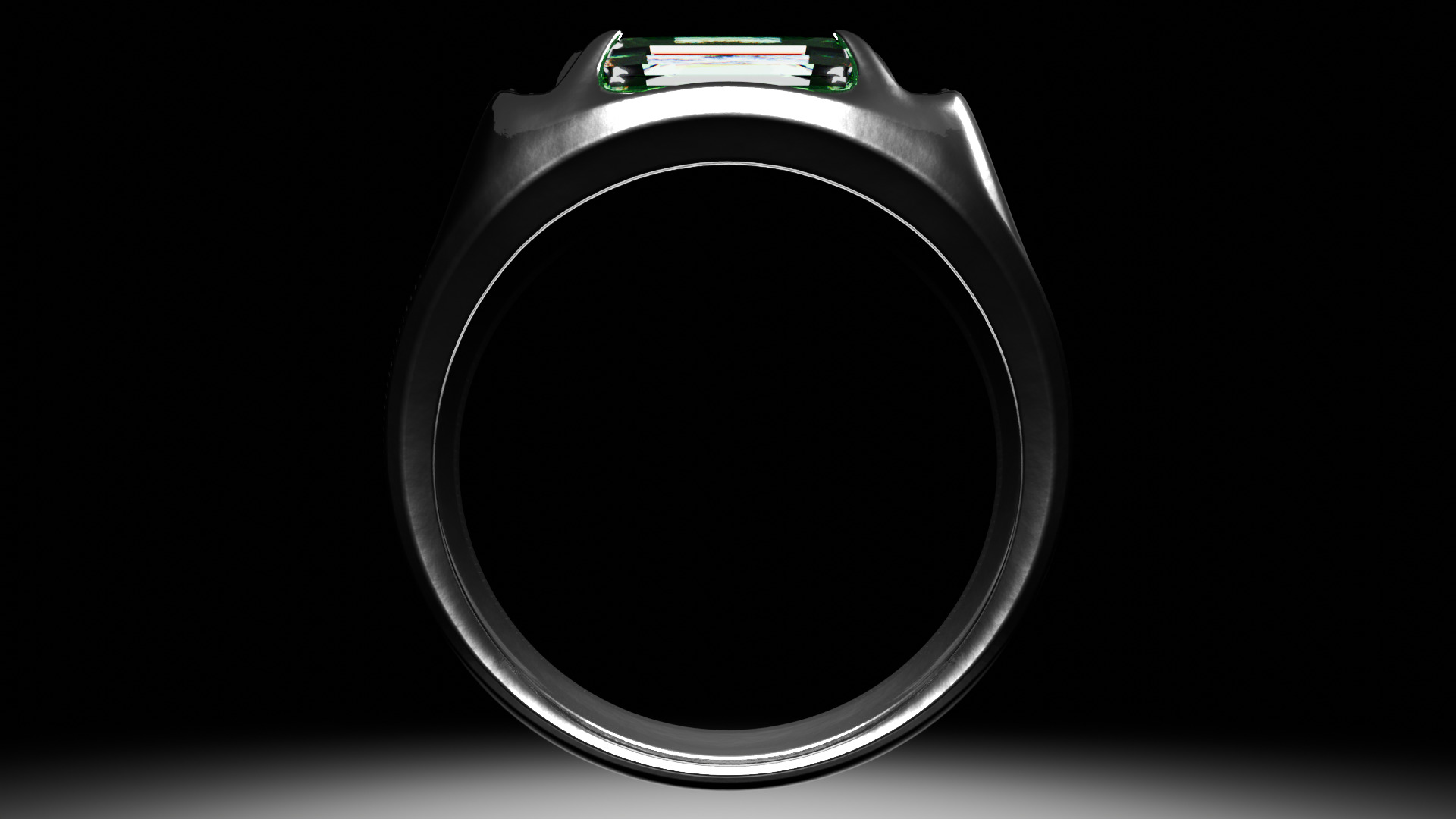 Emerald Signet Ring Low-poly 3D model_6