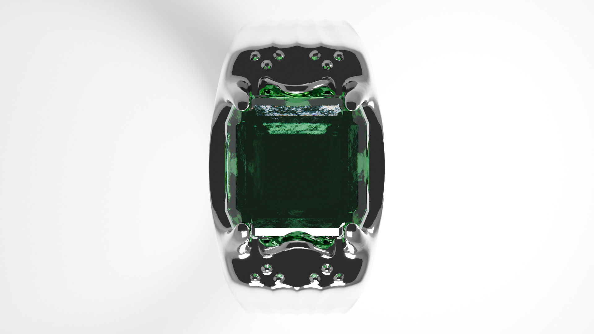 Emerald Signet Ring Low-poly 3D model_4