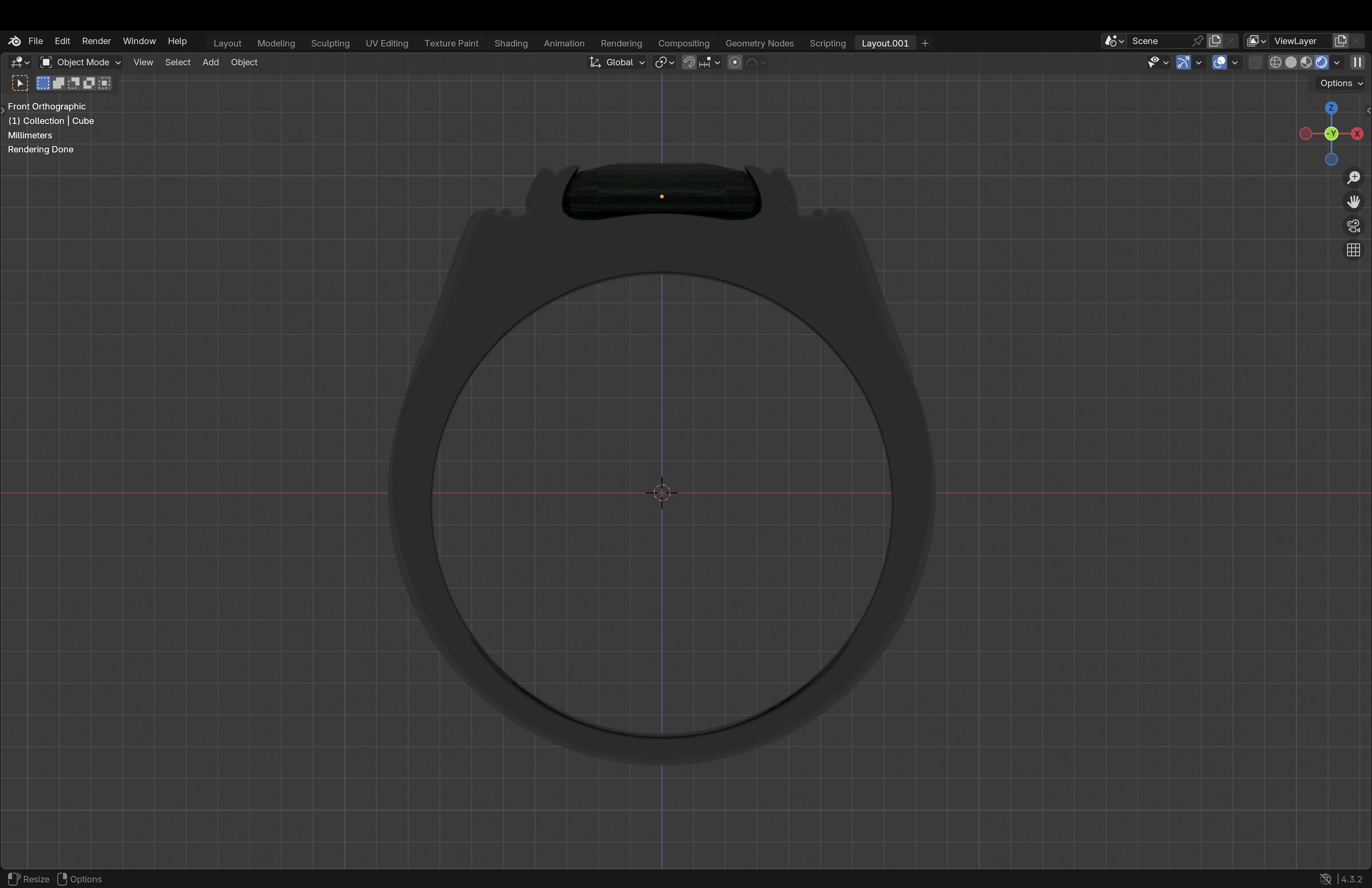 Emerald Signet Ring Low-poly 3D model_12
