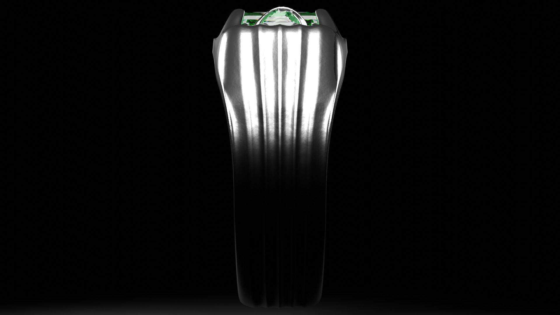 Emerald Signet Ring Low-poly 3D model_9