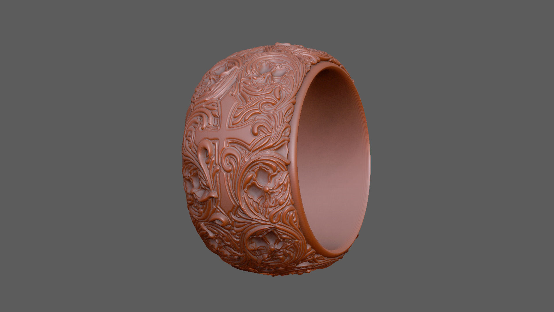 royal luxury ring pattern gothic design 3D print model_6