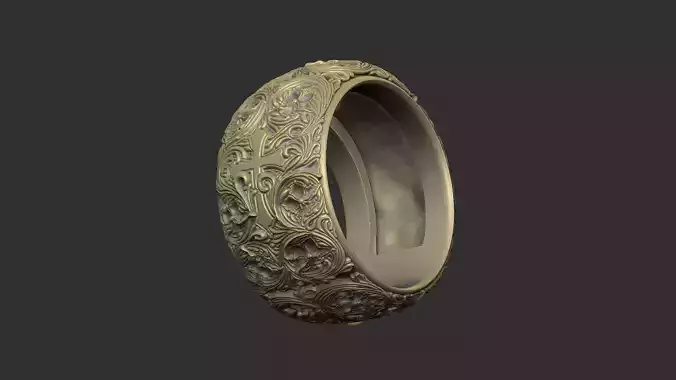 royal luxury ring pattern gothic design 3D print model