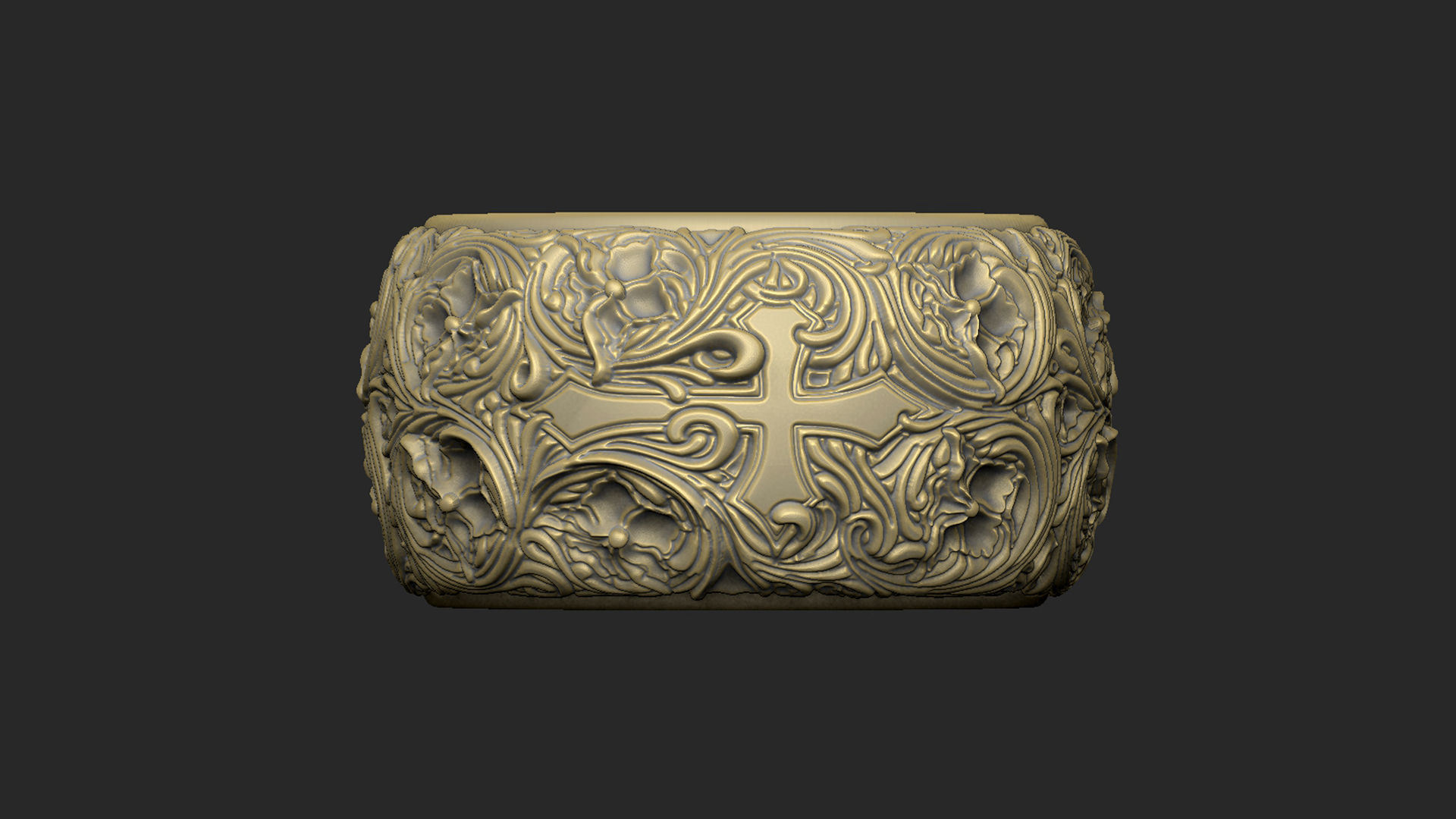 royal luxury ring pattern gothic design 3D print model_4