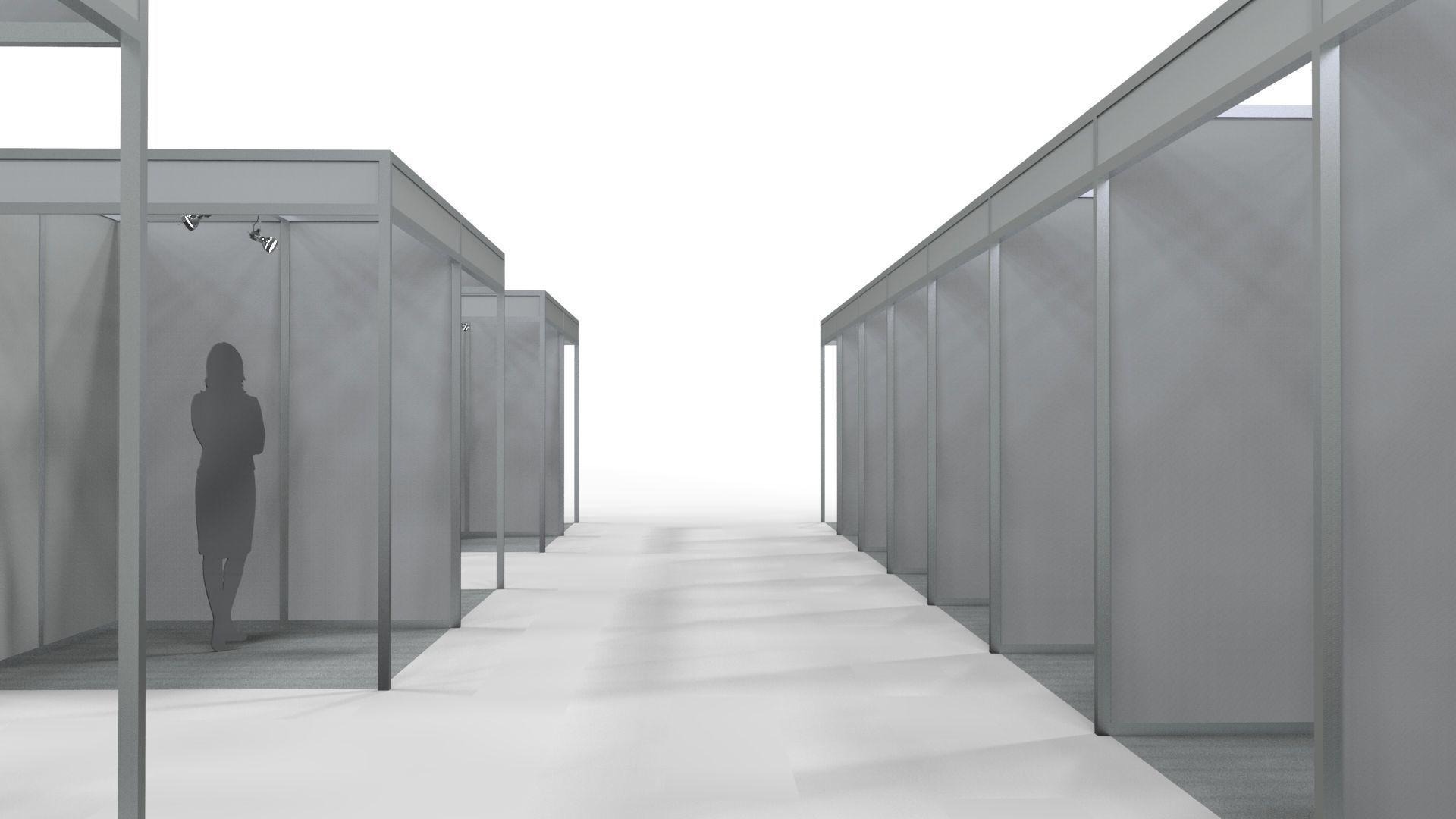 Fair Center with 2x2 Modular Exhibition Stands 3D model_4