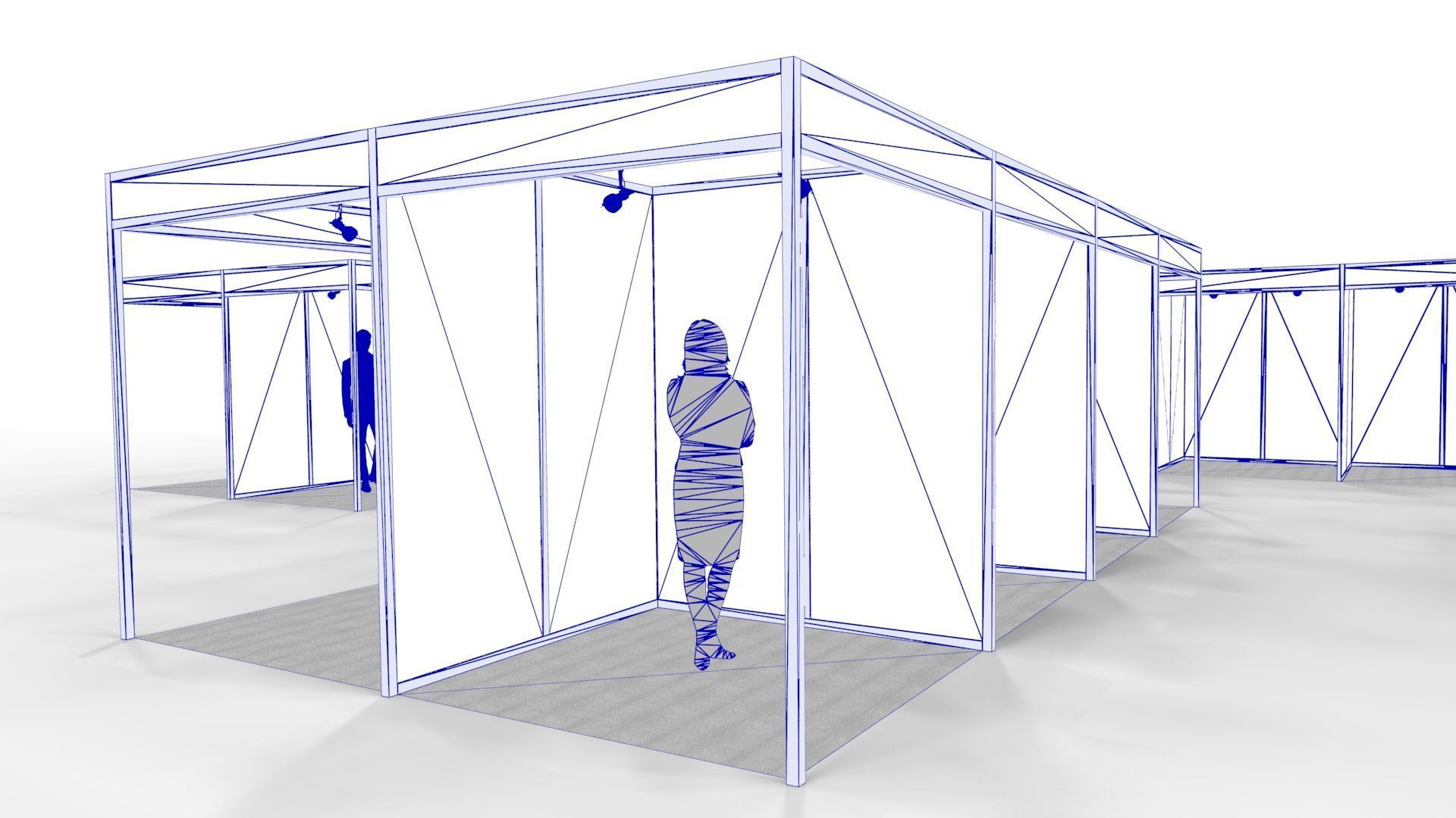 Fair Center with 2x2 Modular Exhibition Stands 3D model_11