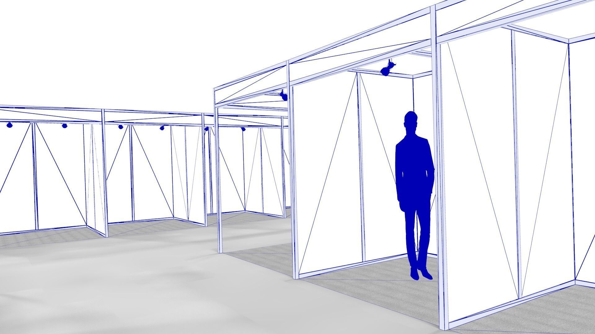 Fair Center with 2x2 Modular Exhibition Stands 3D model_12