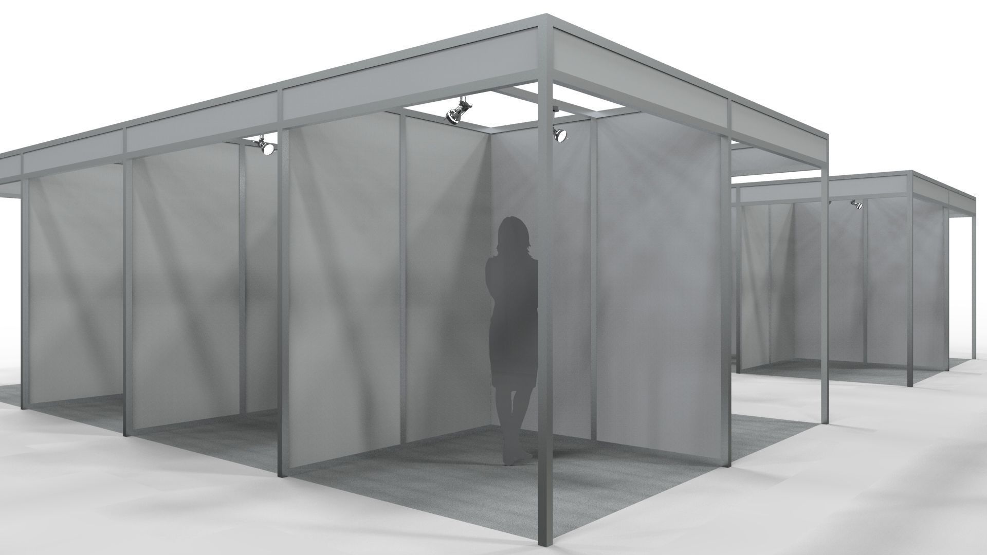 Fair Center with 2x2 Modular Exhibition Stands 3D model_5