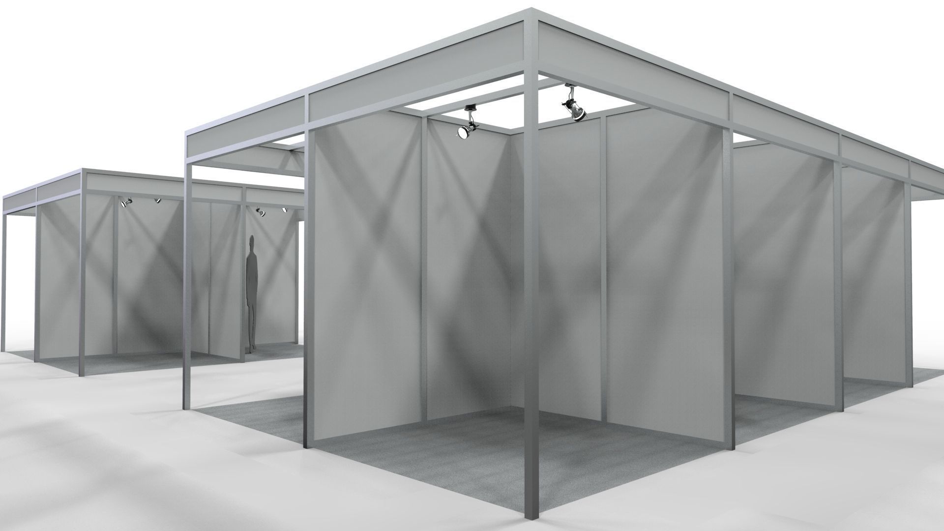 Fair Center with 2x2 Modular Exhibition Stands 3D model_10