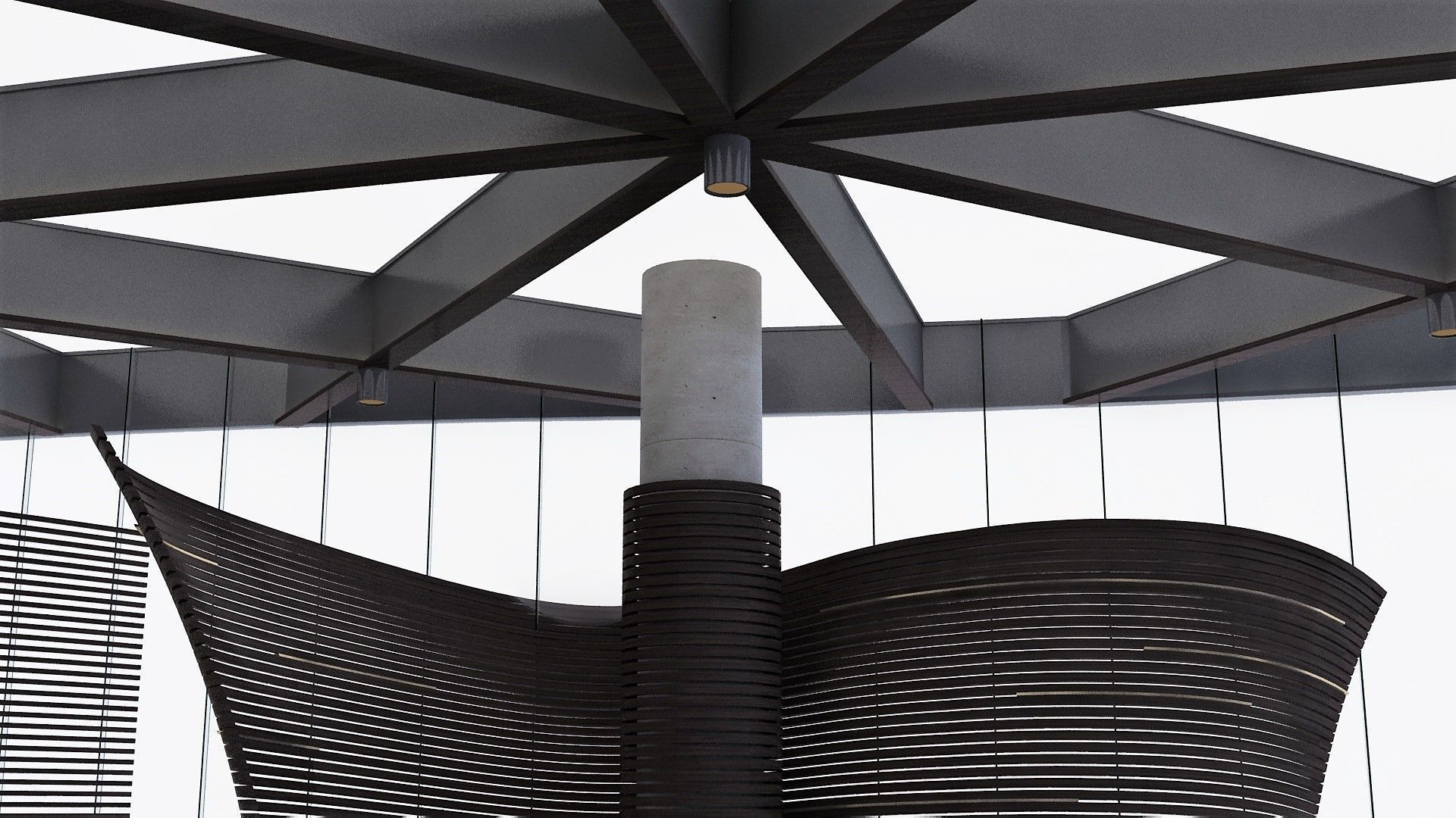 Indoor Pool with Patio Set 3D model_11