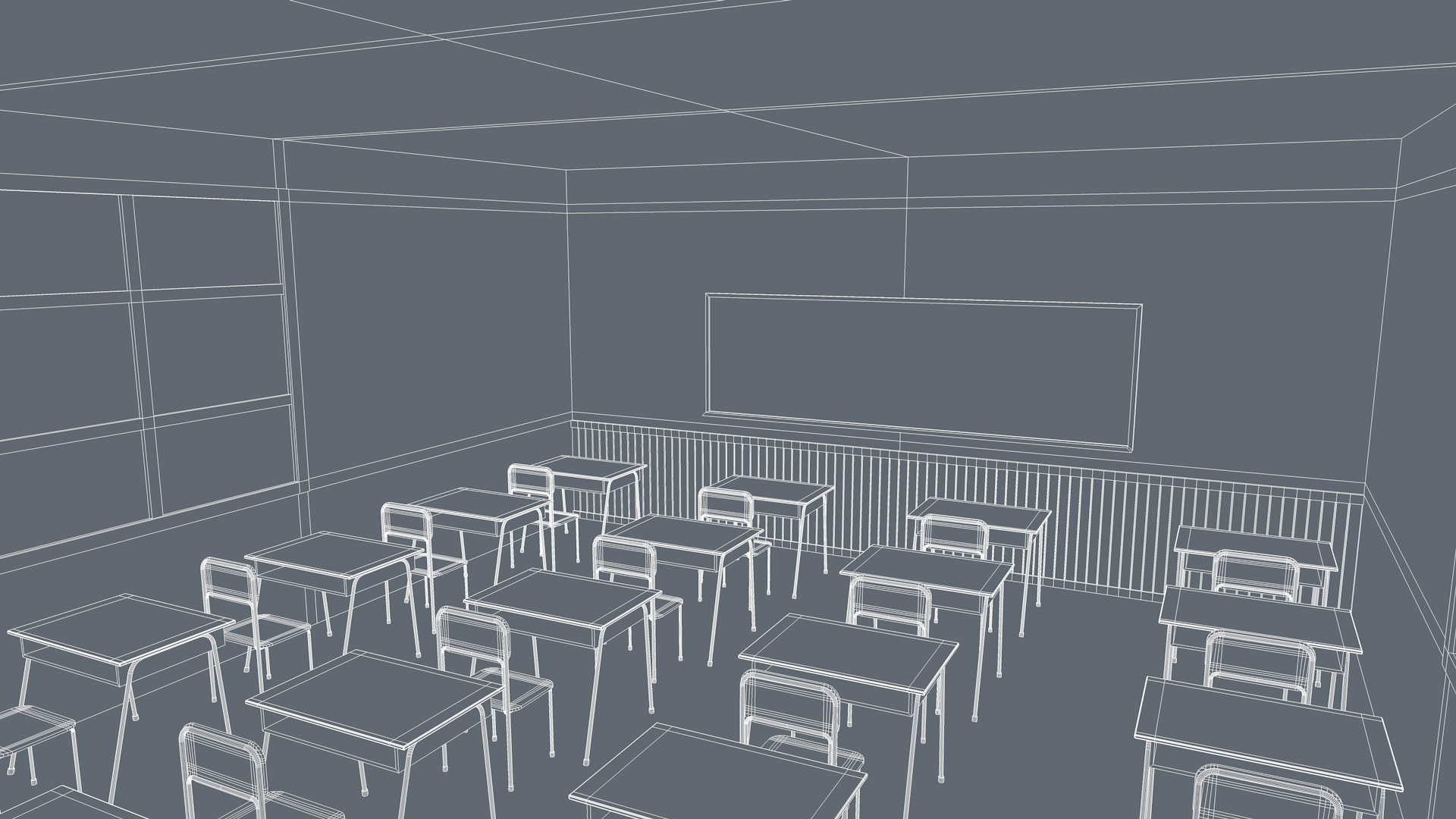 Class Room 3D model_14