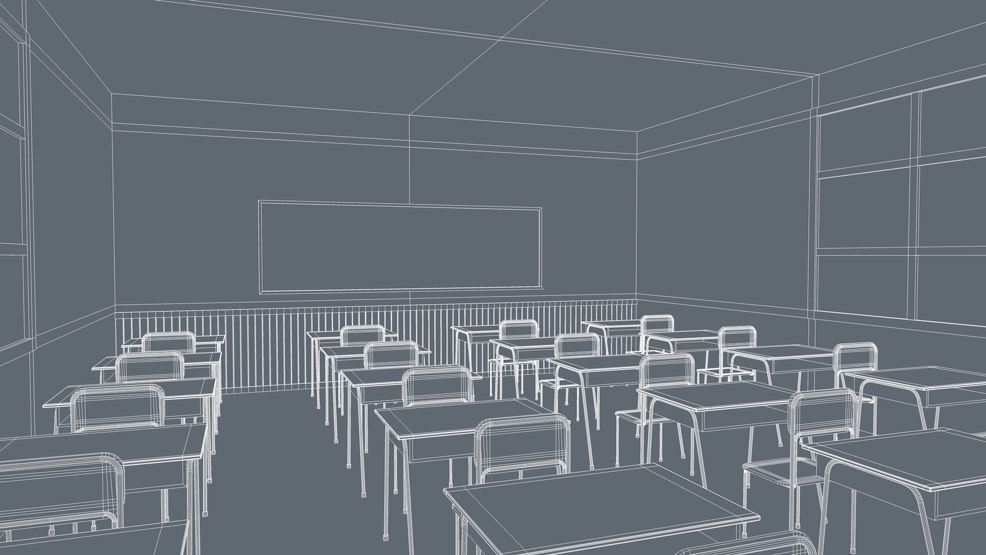 Class Room 3D model_11