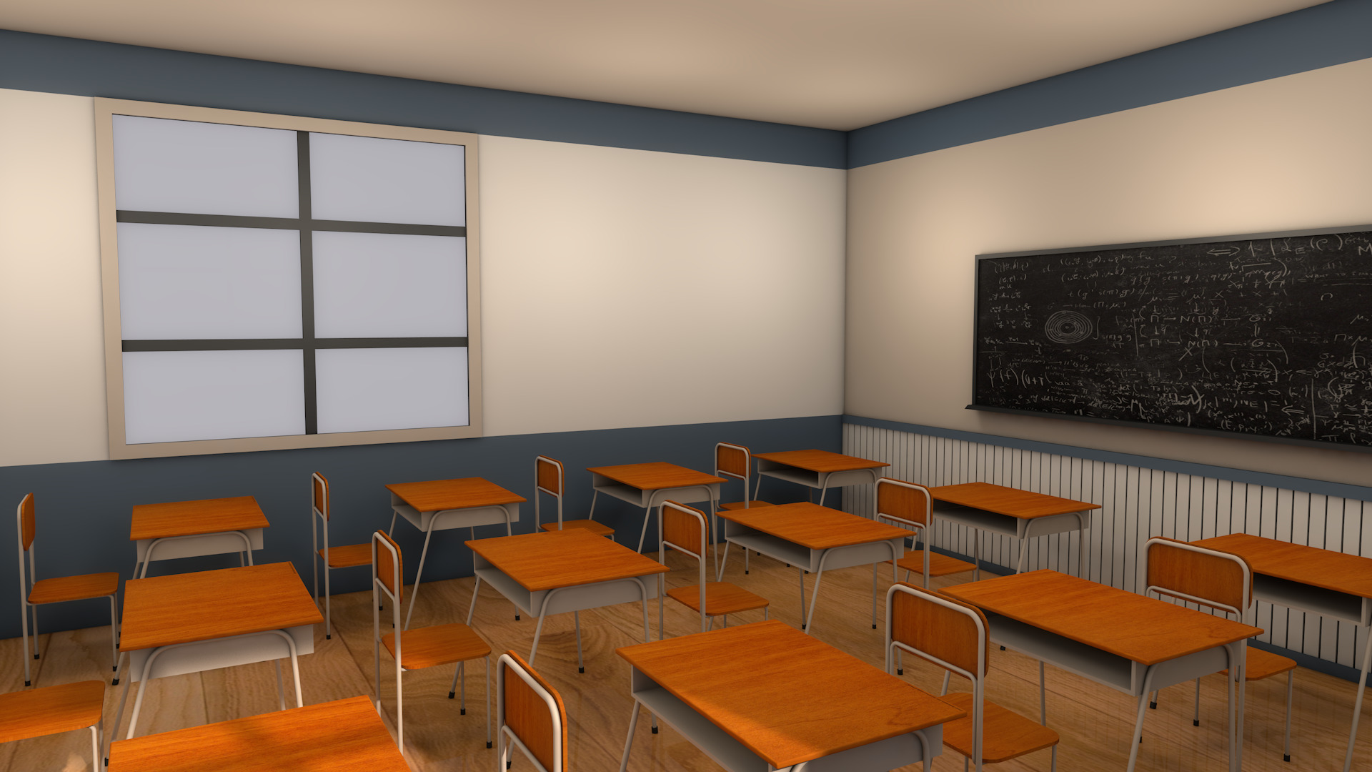 Class Room 3D model_7