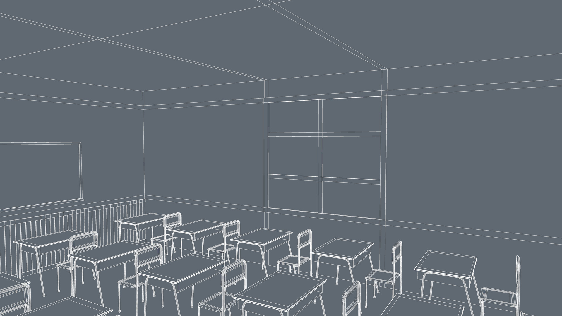 Class Room 3D model_19