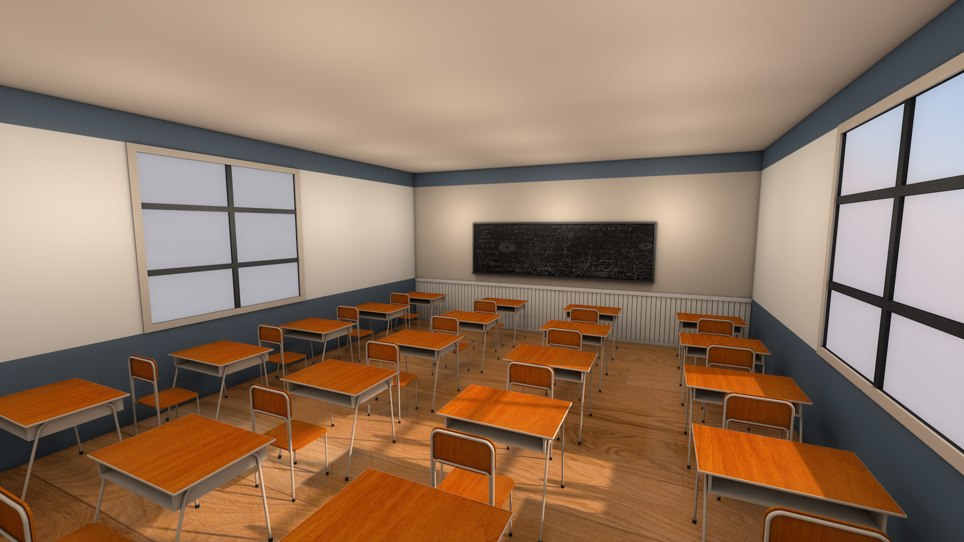 Class Room 3D model_9