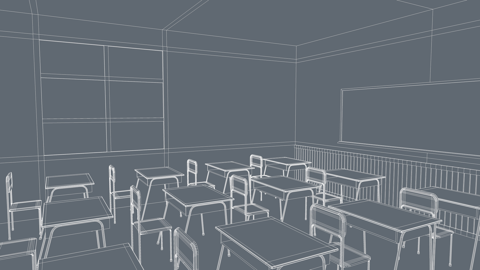 Class Room 3D model_16