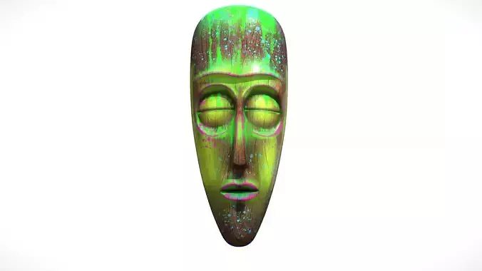 Neon tribe Mask Low-poly 3D model