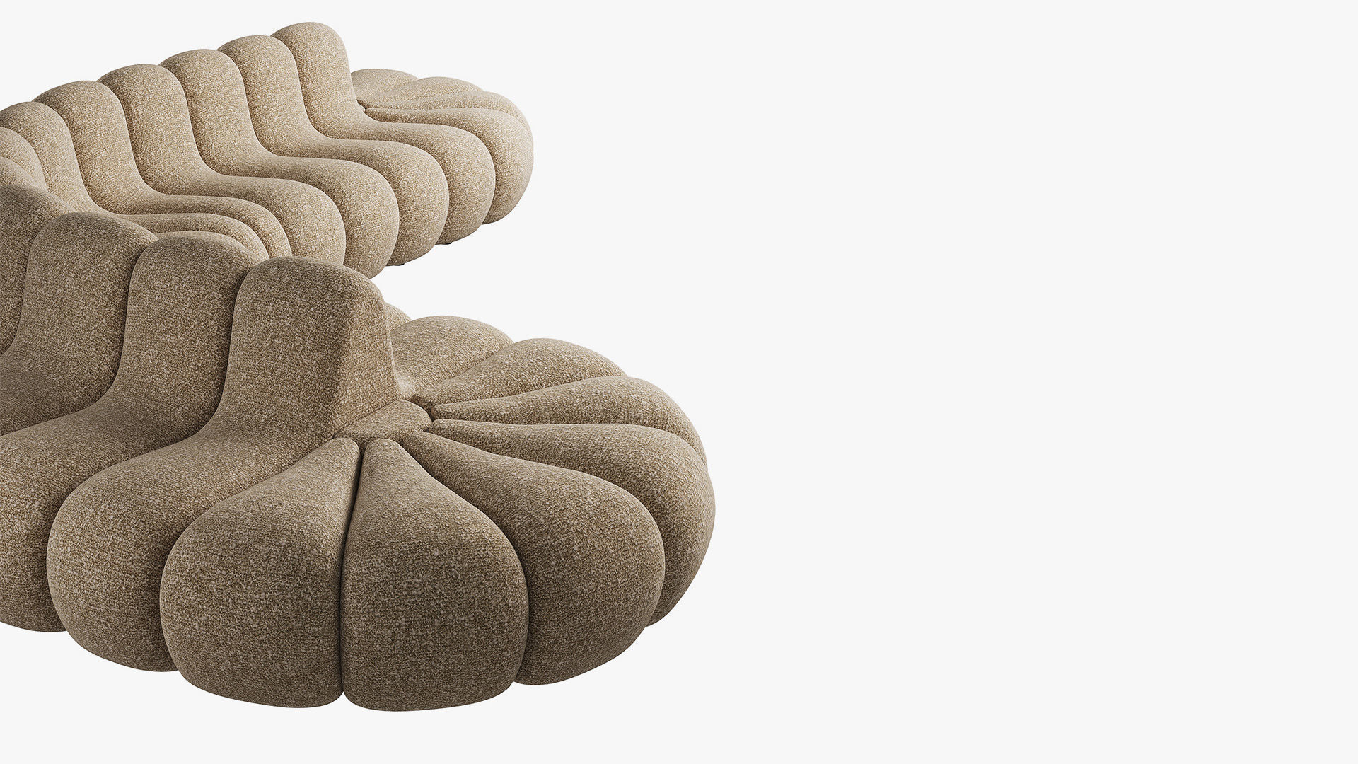 Jagger Lounge Modular Sofa Beige and Chai 3D model_5