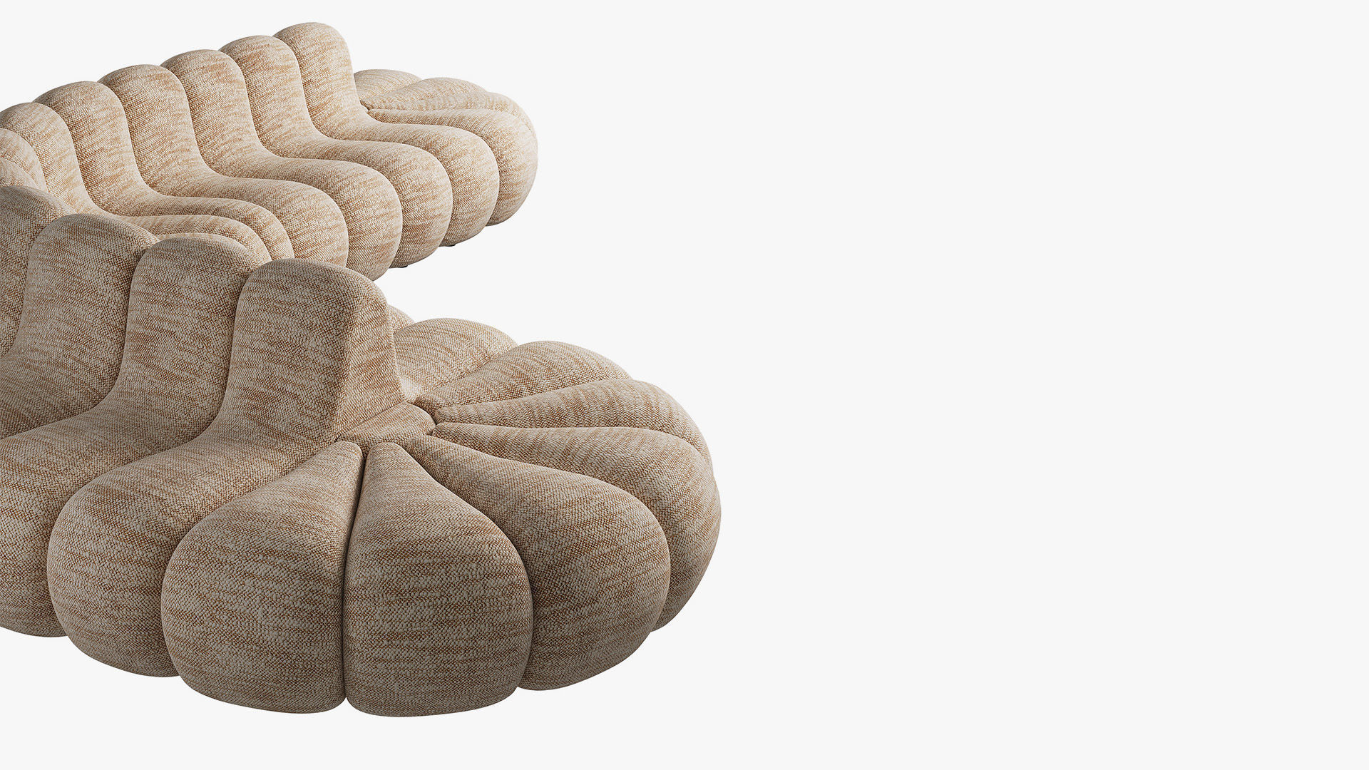 Jagger Lounge Modular Sofa Beige and Chai 3D model_2