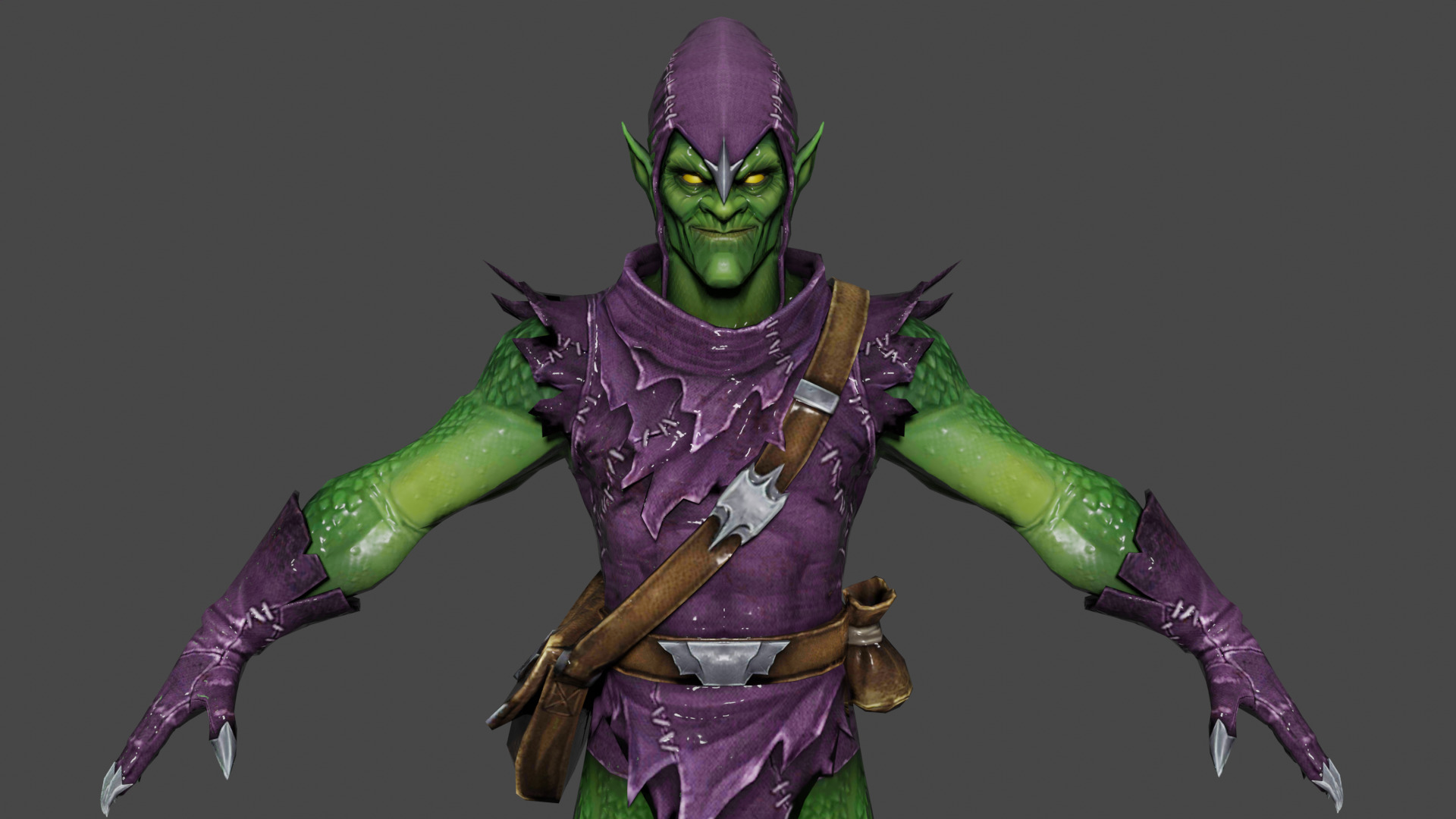 Green Goblin Low-poly 3D model_1