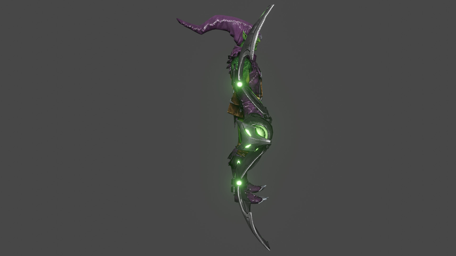 Green Goblin Low-poly 3D model_2