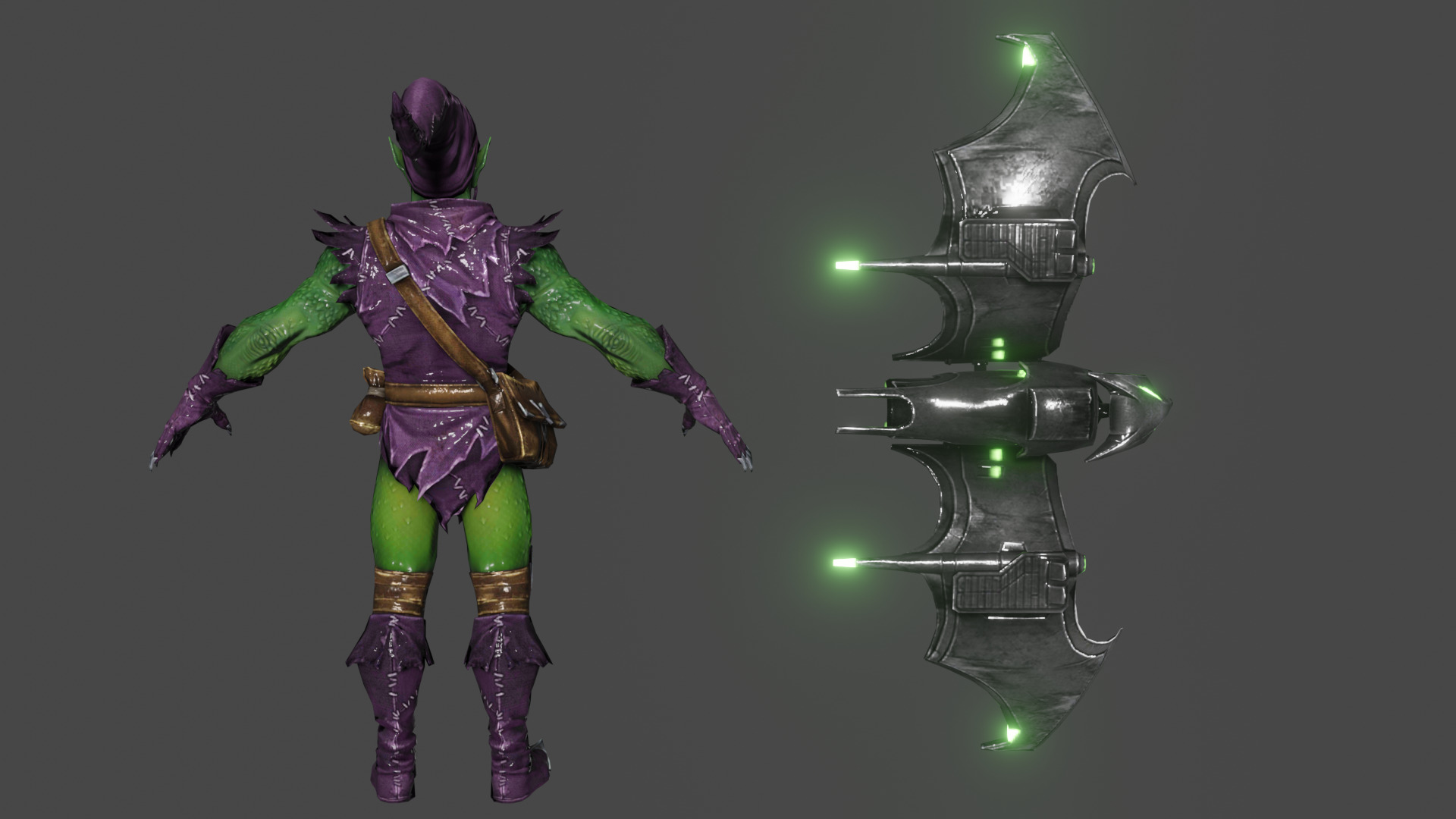 Green Goblin Low-poly 3D model_4