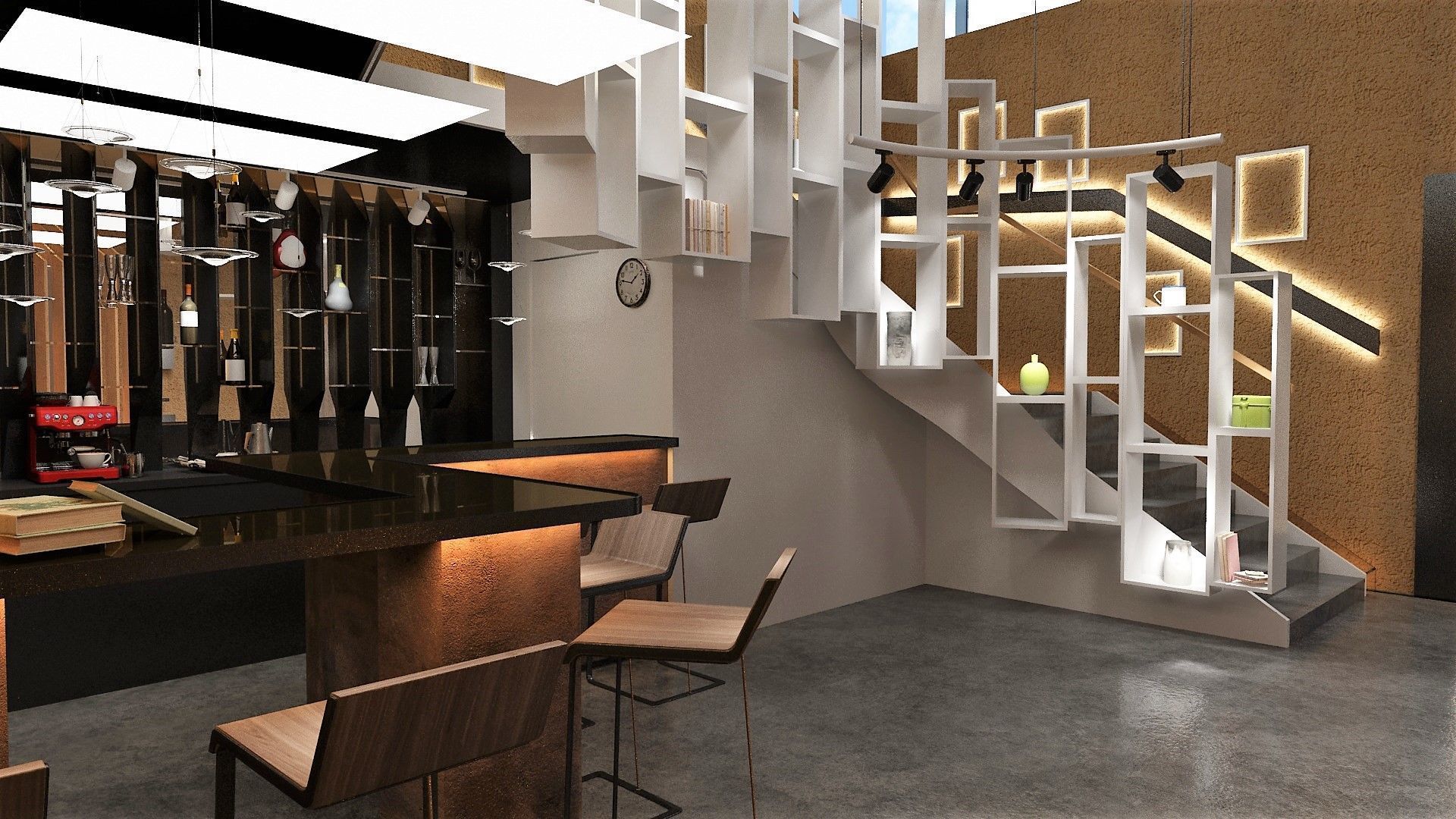 Artcaffe or Artgallery with Coffeplace 3D model_2