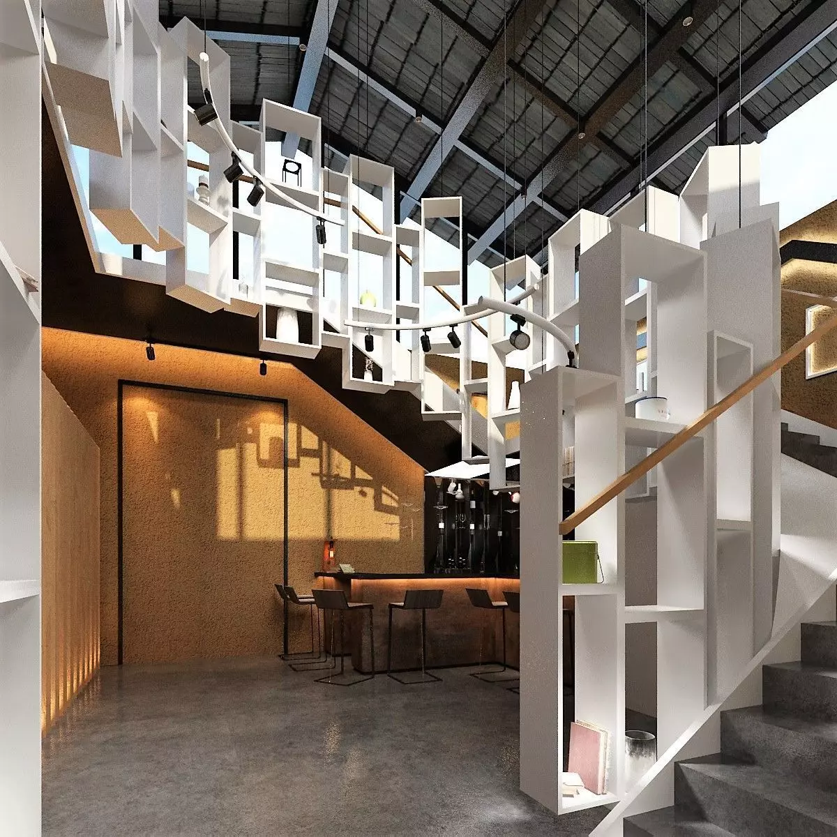 Artcaffe or Artgallery with Coffeplace 3D model_0