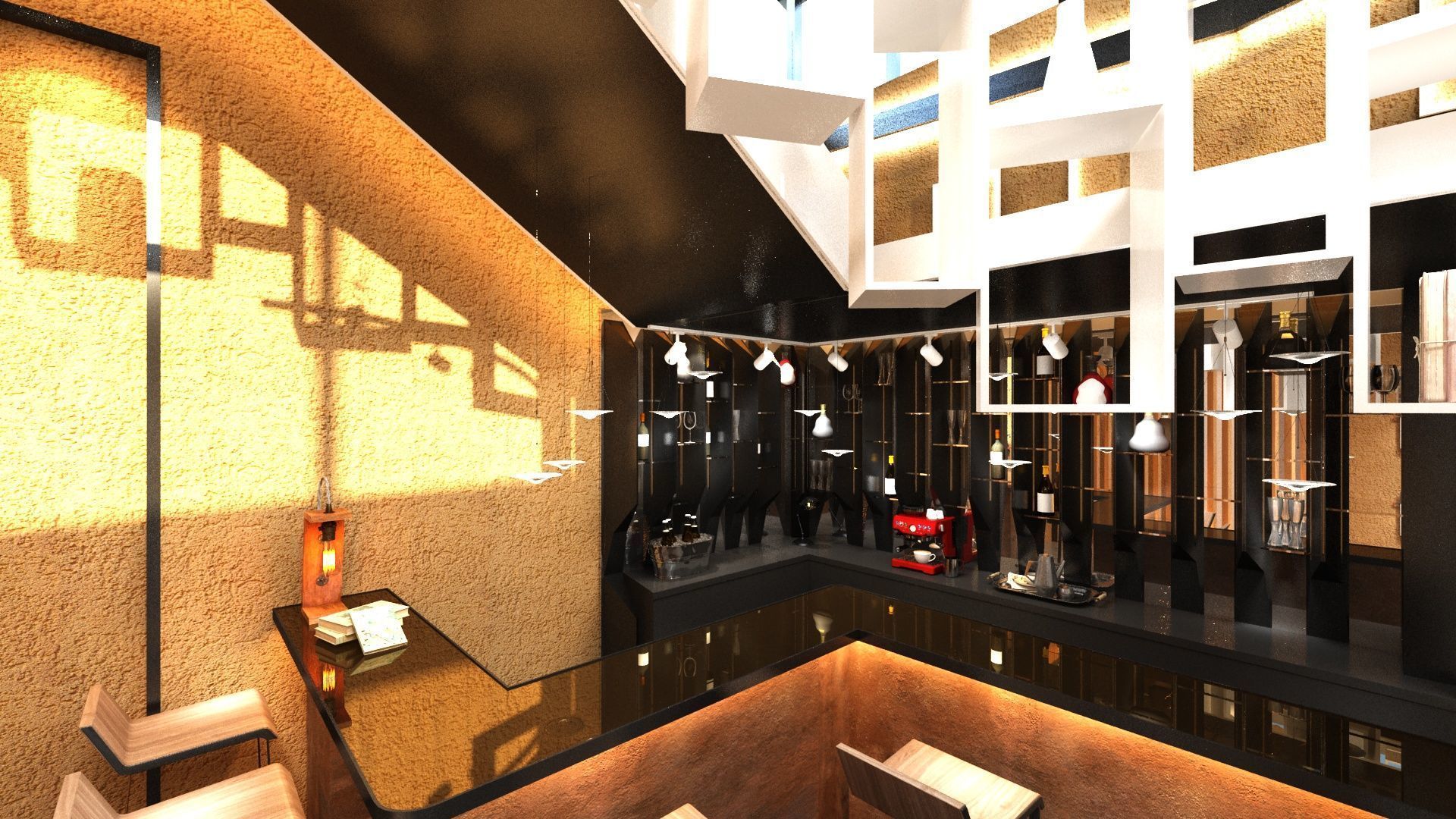 Artcaffe or Artgallery with Coffeplace 3D model_4