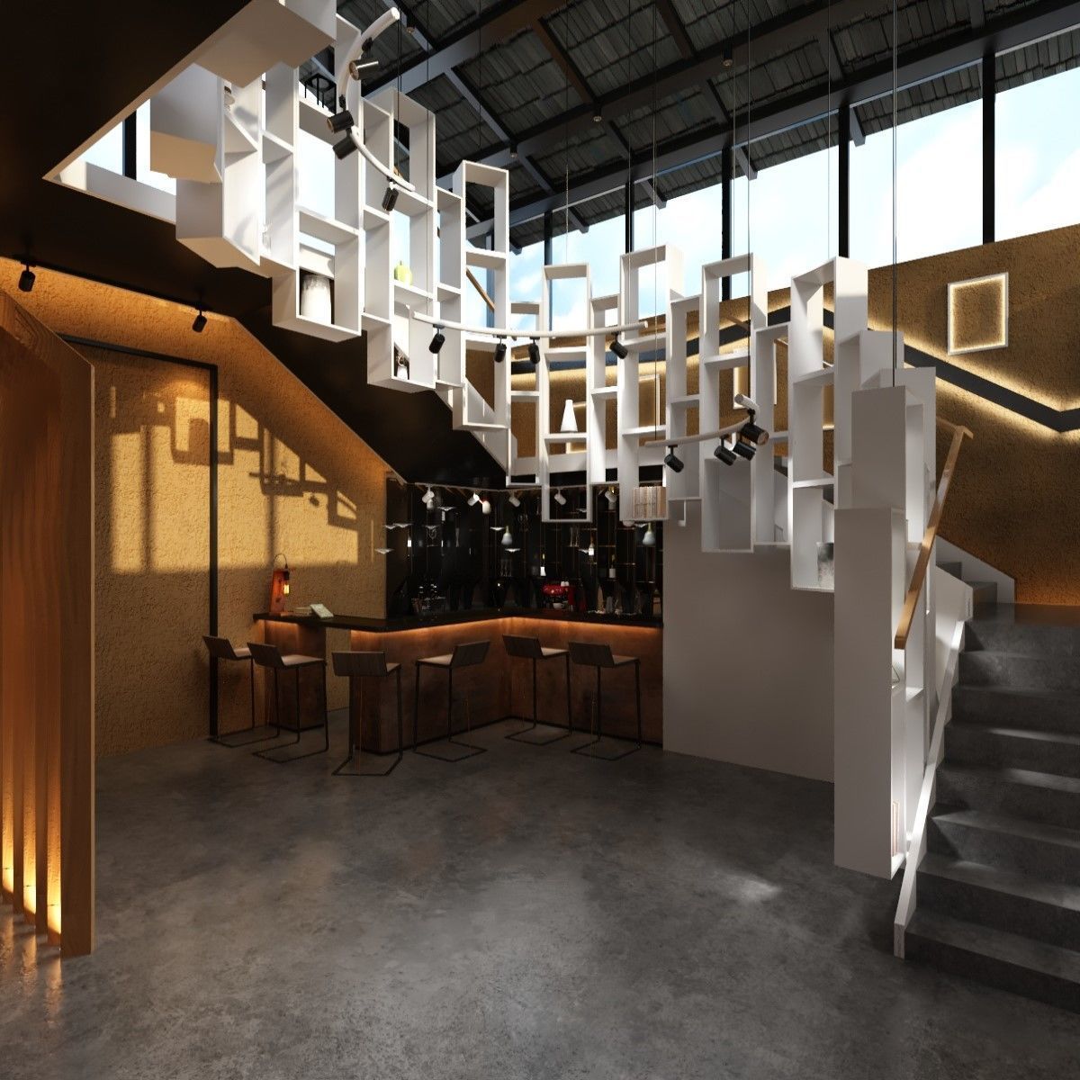 Artcaffe or Artgallery with Coffeplace 3D model_1